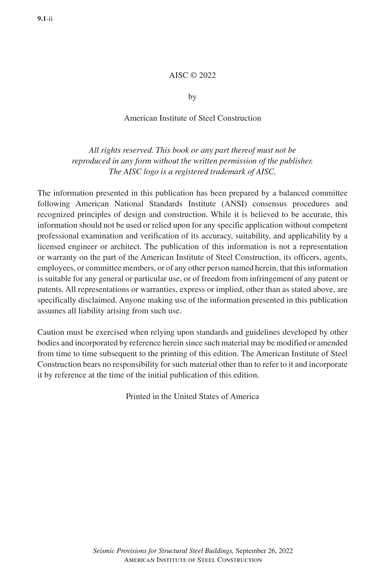 Cover preview — AISC A341-22W Seismic Provisions for Structural Steel Buildings — Page 4