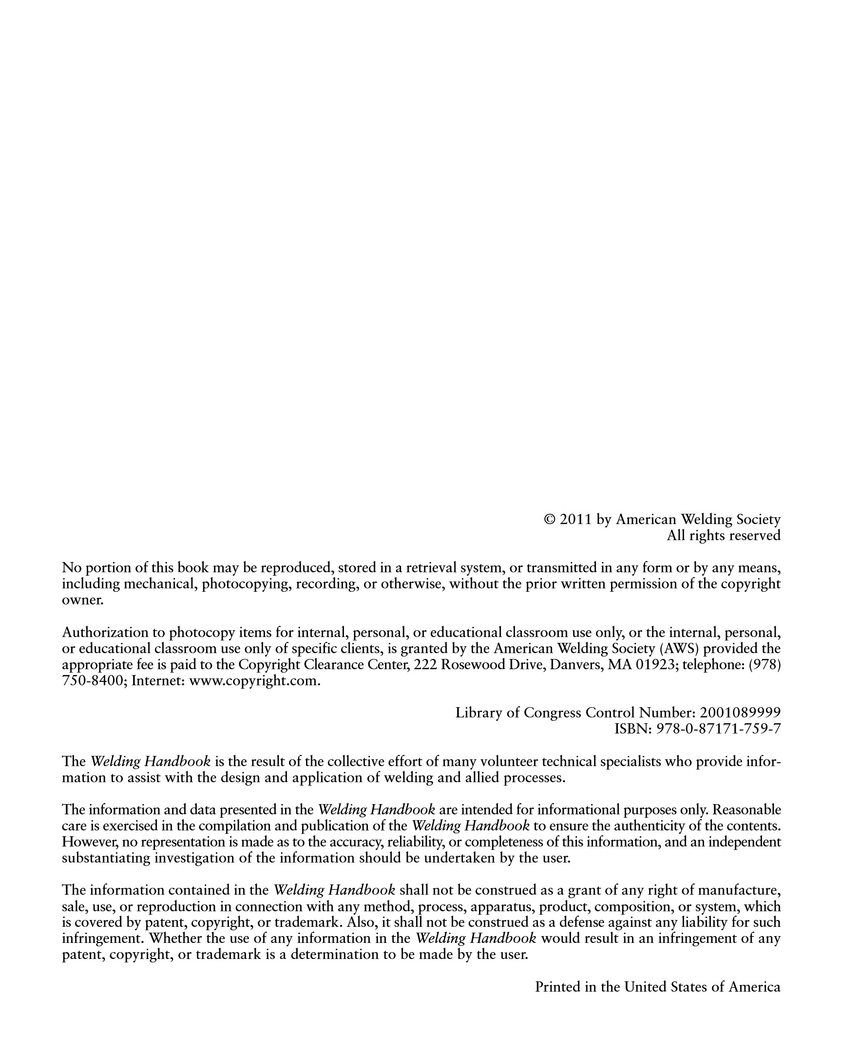 Cover preview — AWS WHB-4.9 Welding Handbook Volume 4 – Materials and Applications, Part 1 — Page 2