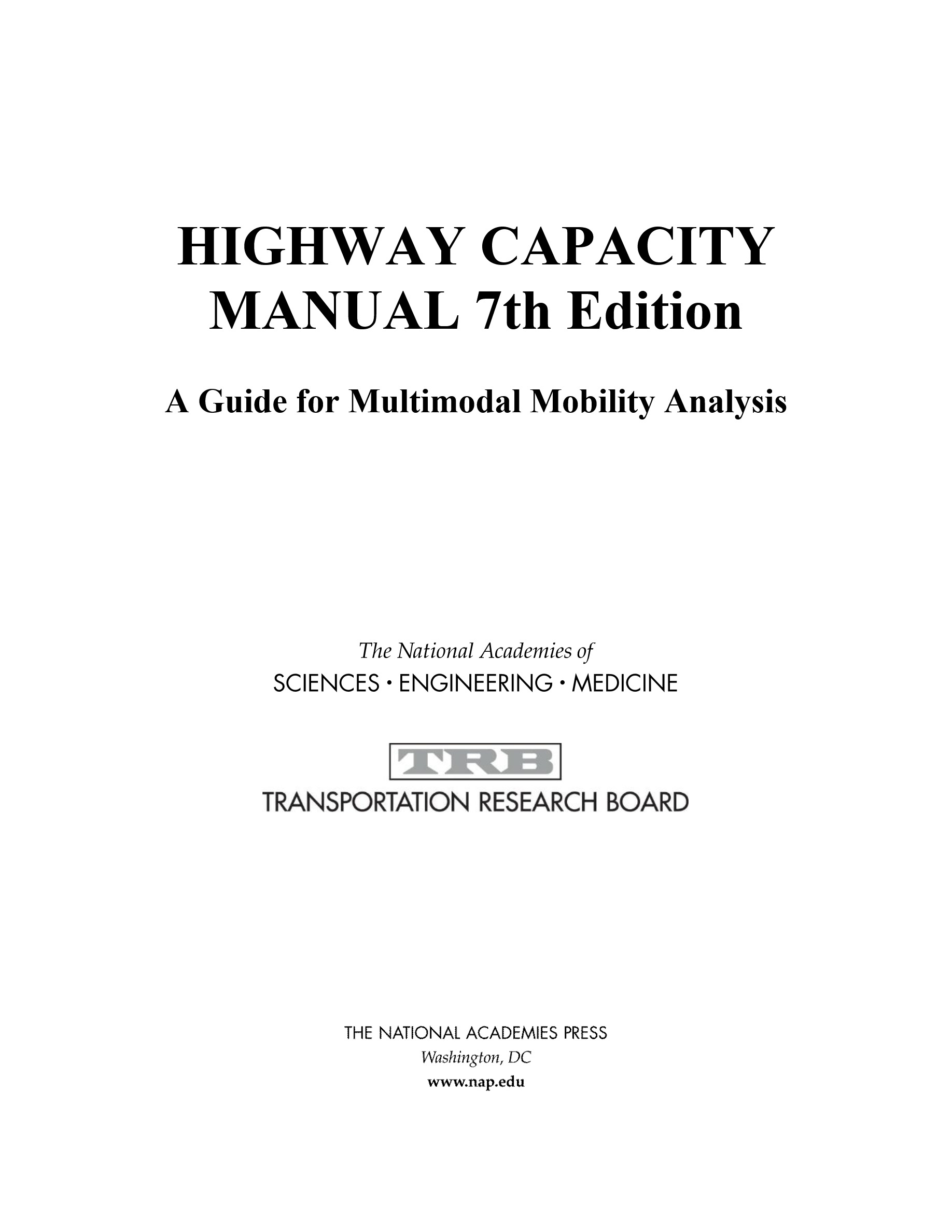 Cover preview — Highway Capacity Manual 7th Edition: A Guide for Multimodal Mobility Analysis — Page 2