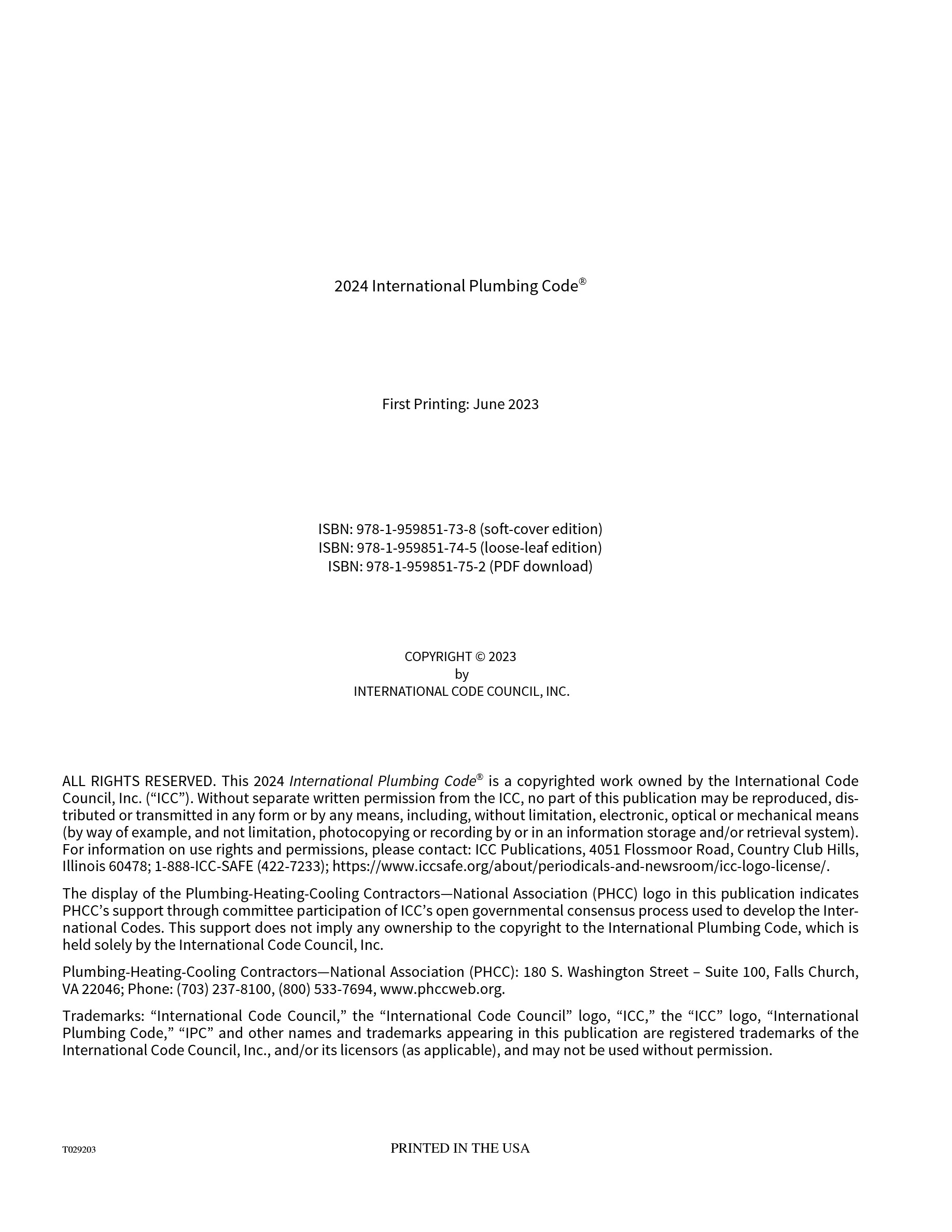 Cover preview — 2024 International Plumbing Code — Page 3