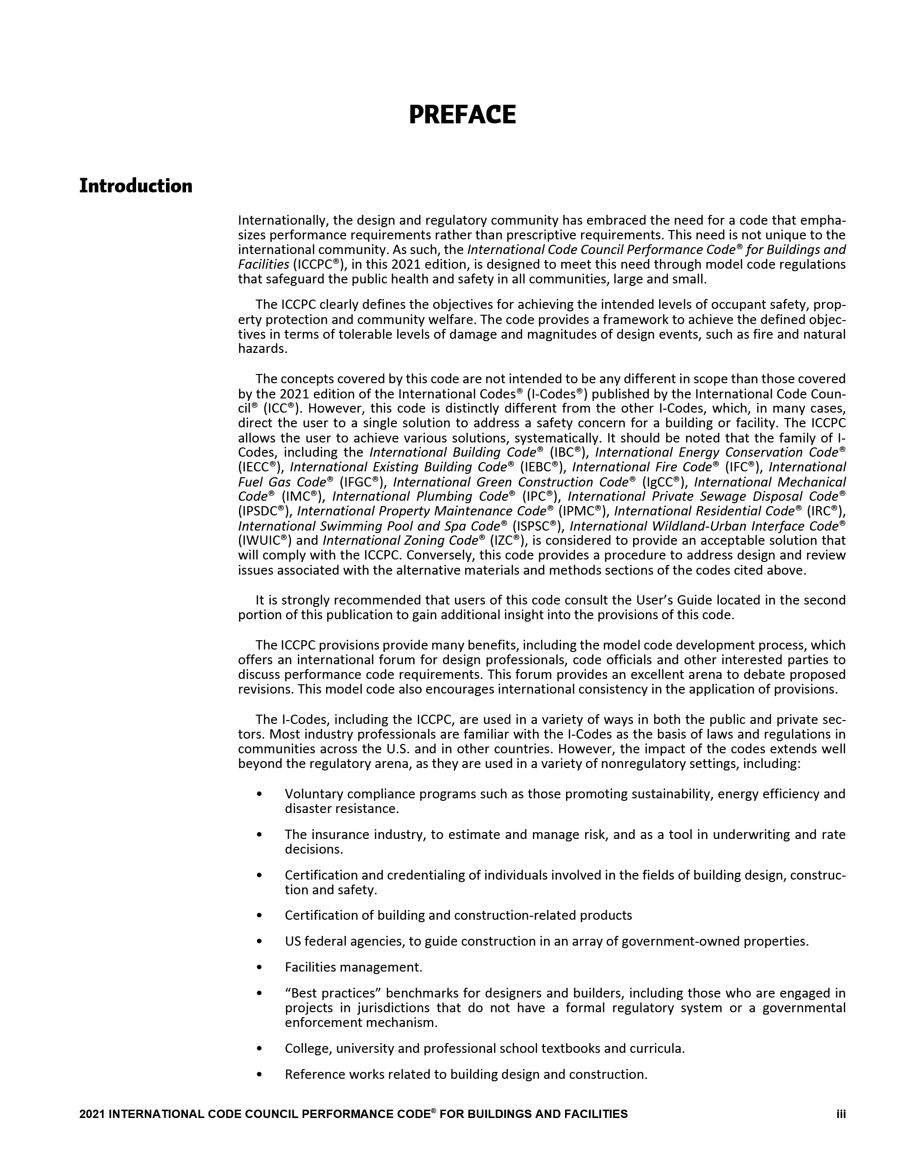Cover preview — 2021 ICC Performance Code for Buildings and Facilities — Page 4