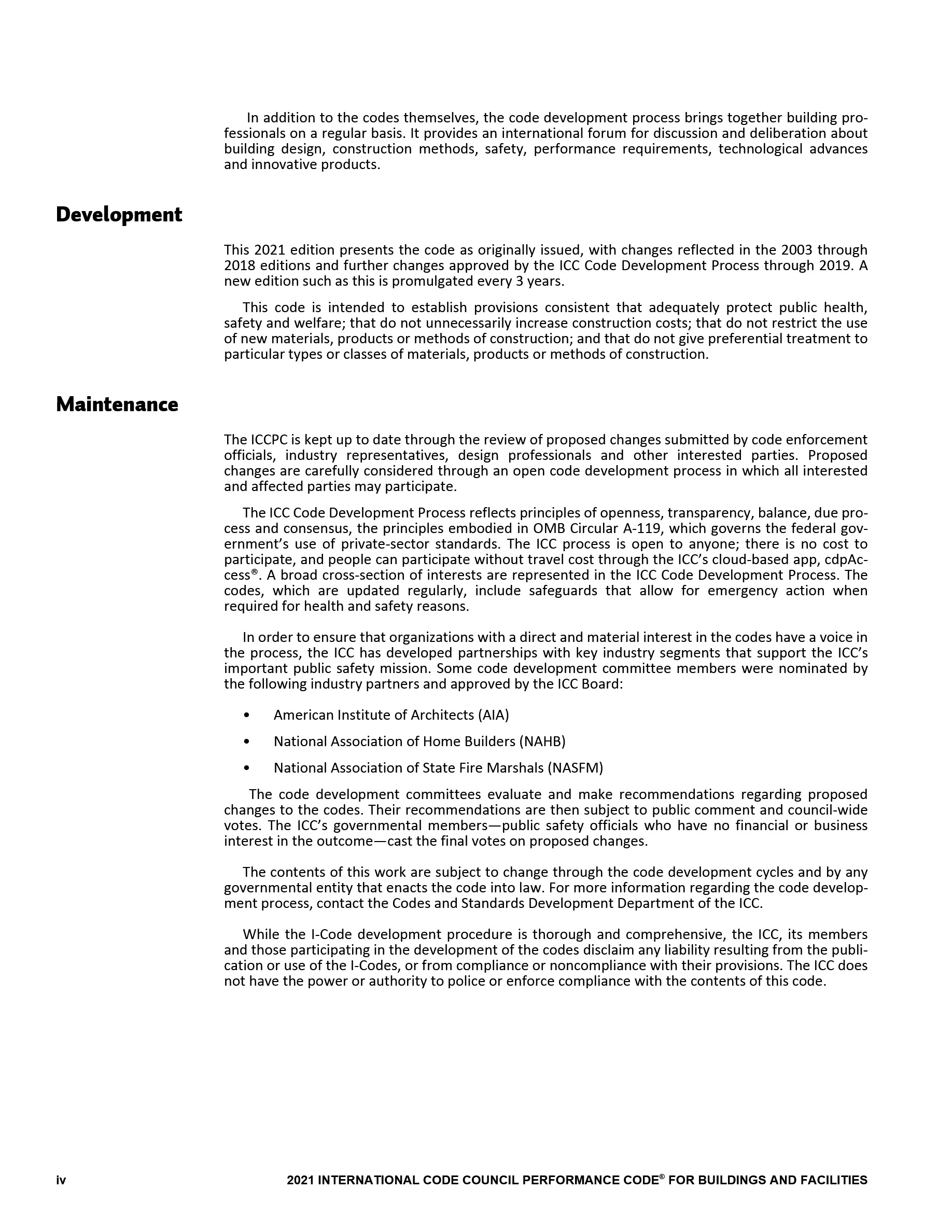 Cover preview — 2021 ICC Performance Code for Buildings and Facilities — Page 5
