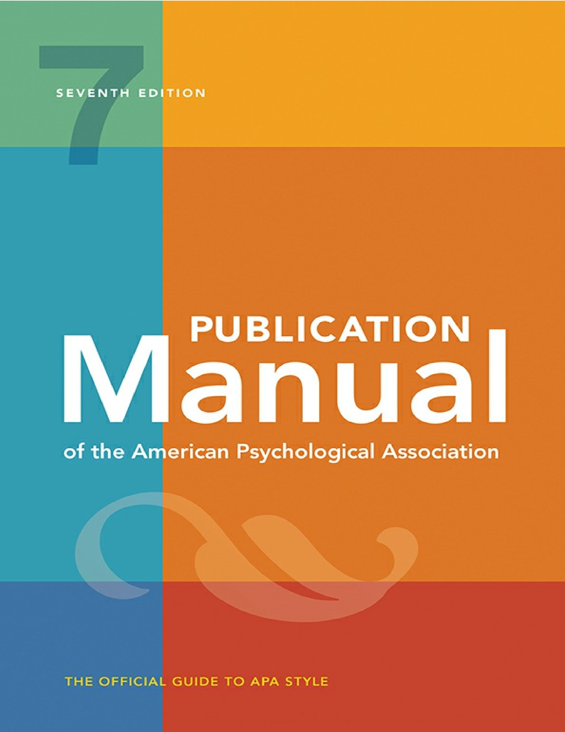 Publication Manual 7th Edition of the American Psychological ...