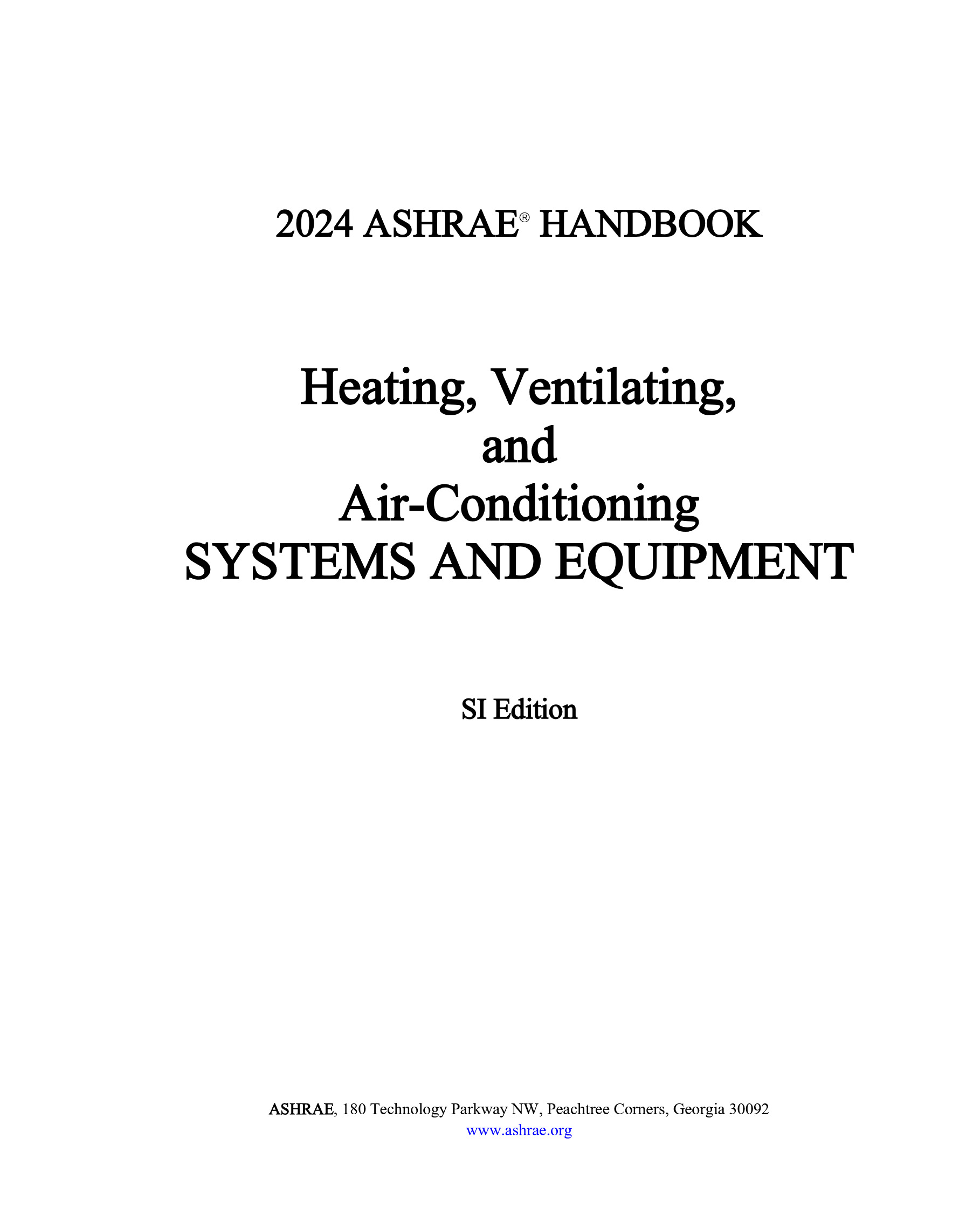 Cover preview — 2024 ASHRAE Handbook -- HVAC Systems and Equipment (SI) — Page 2