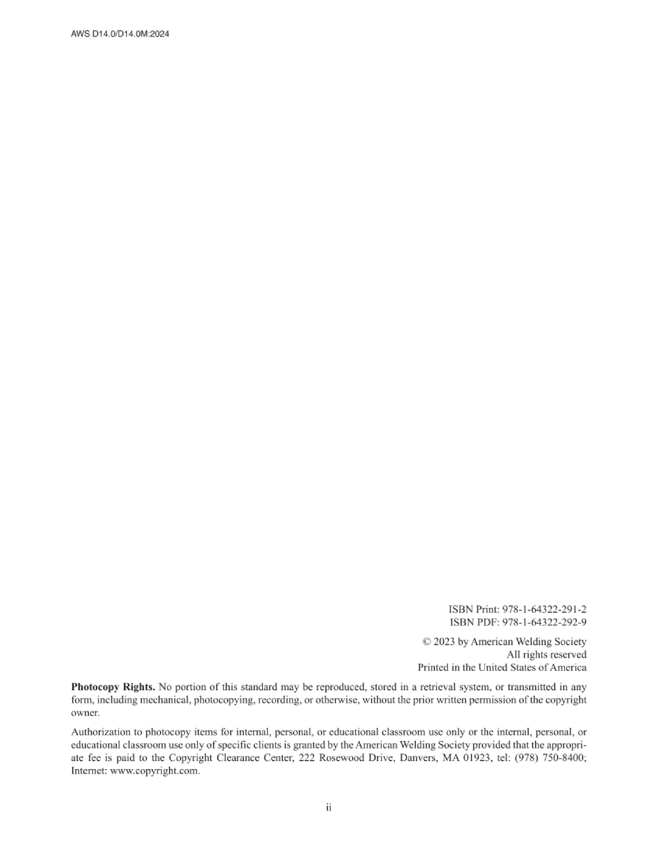 Cover preview — AWS D14.0/D14.0M:2024 Machinery and Equipment Welding Specification, 1st Edition — Page 3