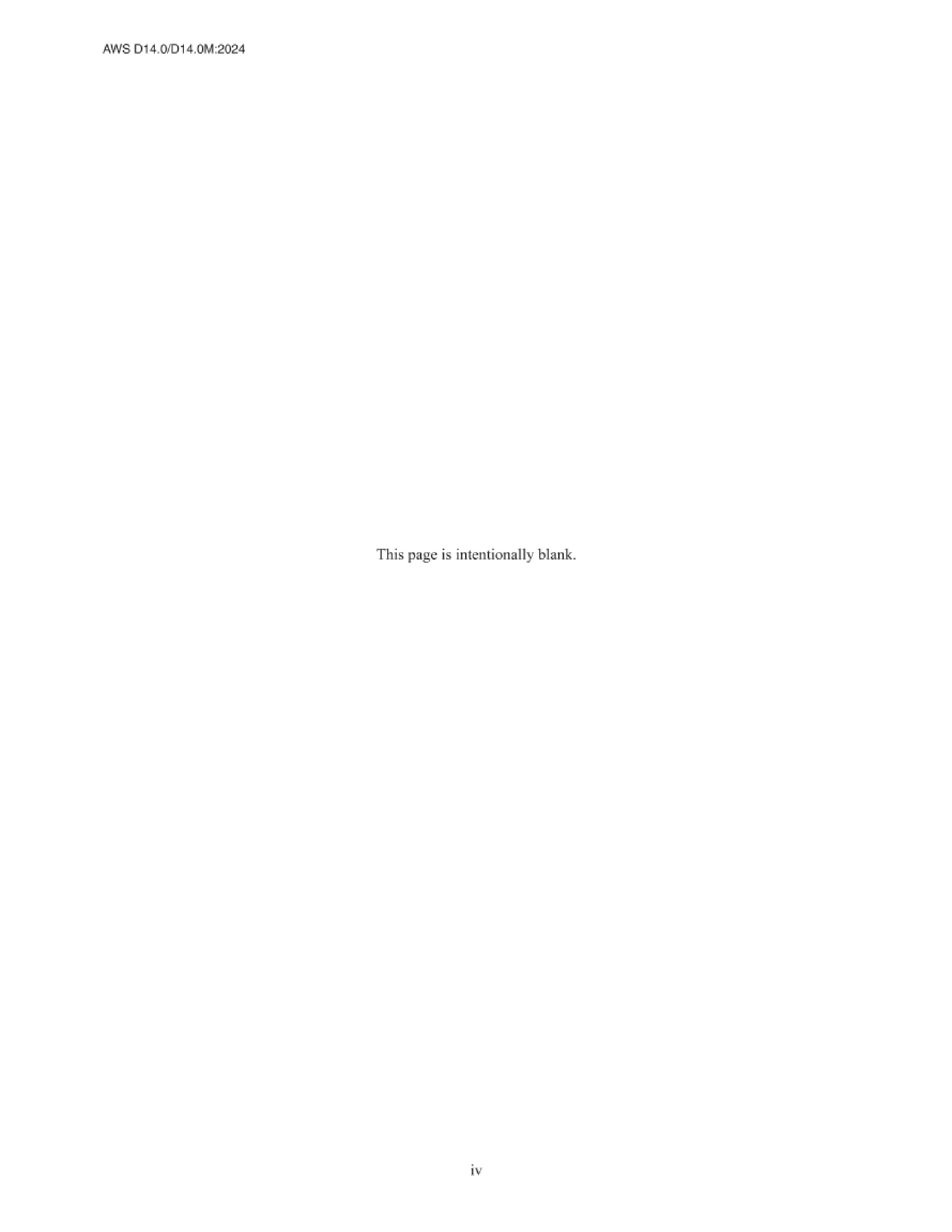 Cover preview — AWS D14.0/D14.0M:2024 Machinery and Equipment Welding Specification, 1st Edition — Page 5