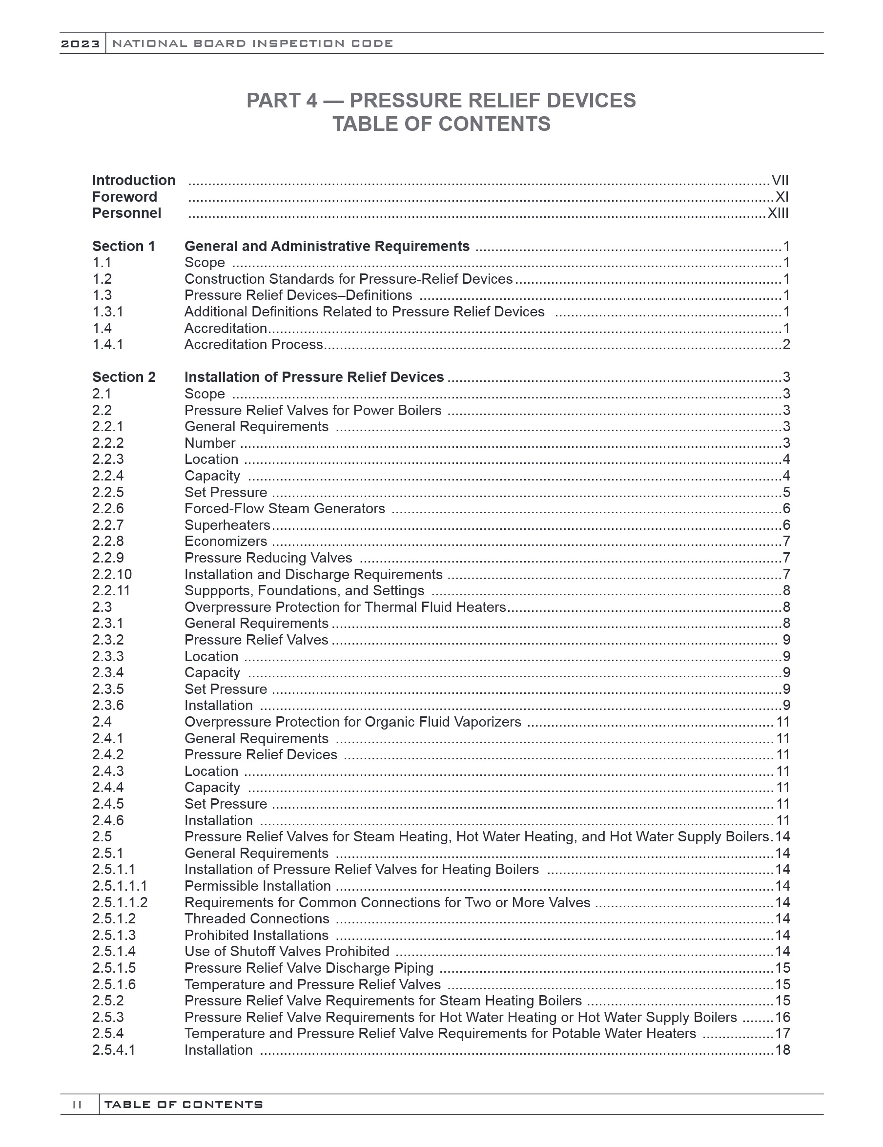 Cover preview — NBBI NB 23 (NBIC) National Board Inspection Code - Part 4 Pressure Relief Devices — Page 3