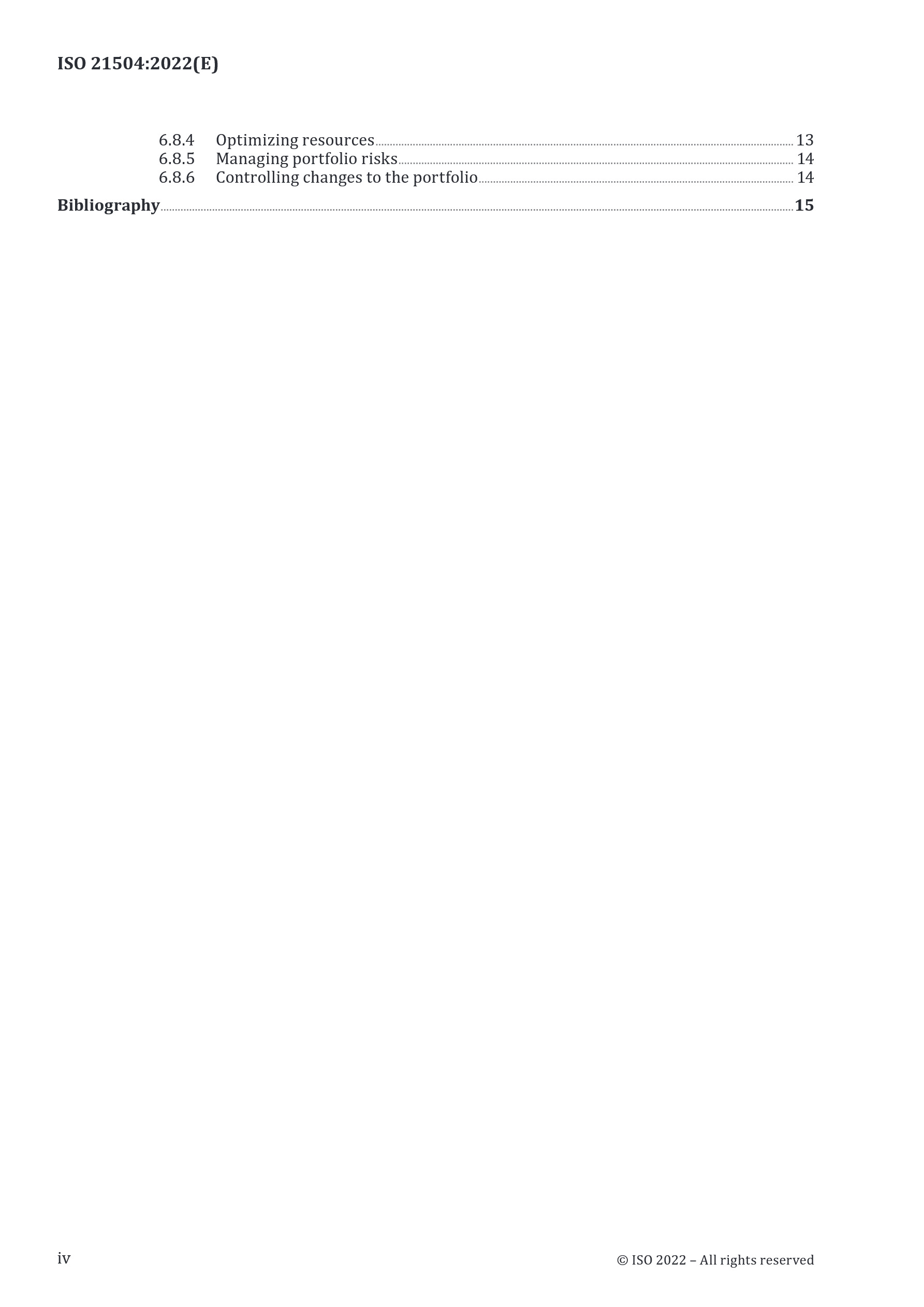Cover preview — ISO 21504:2022 Project, programme and portfolio management — Guidance on portfolio management — Page 4