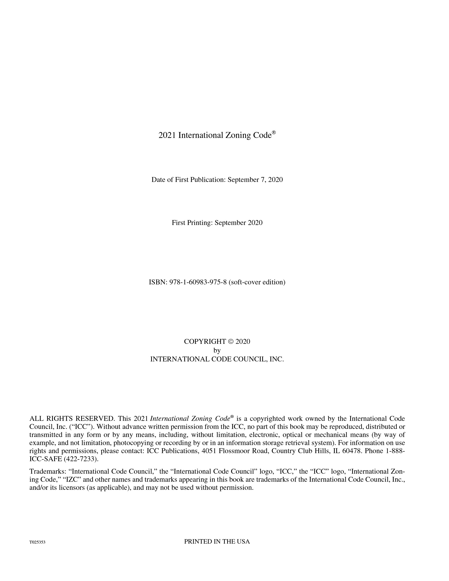 Cover preview — 2021 International Zoning Code — Page 3