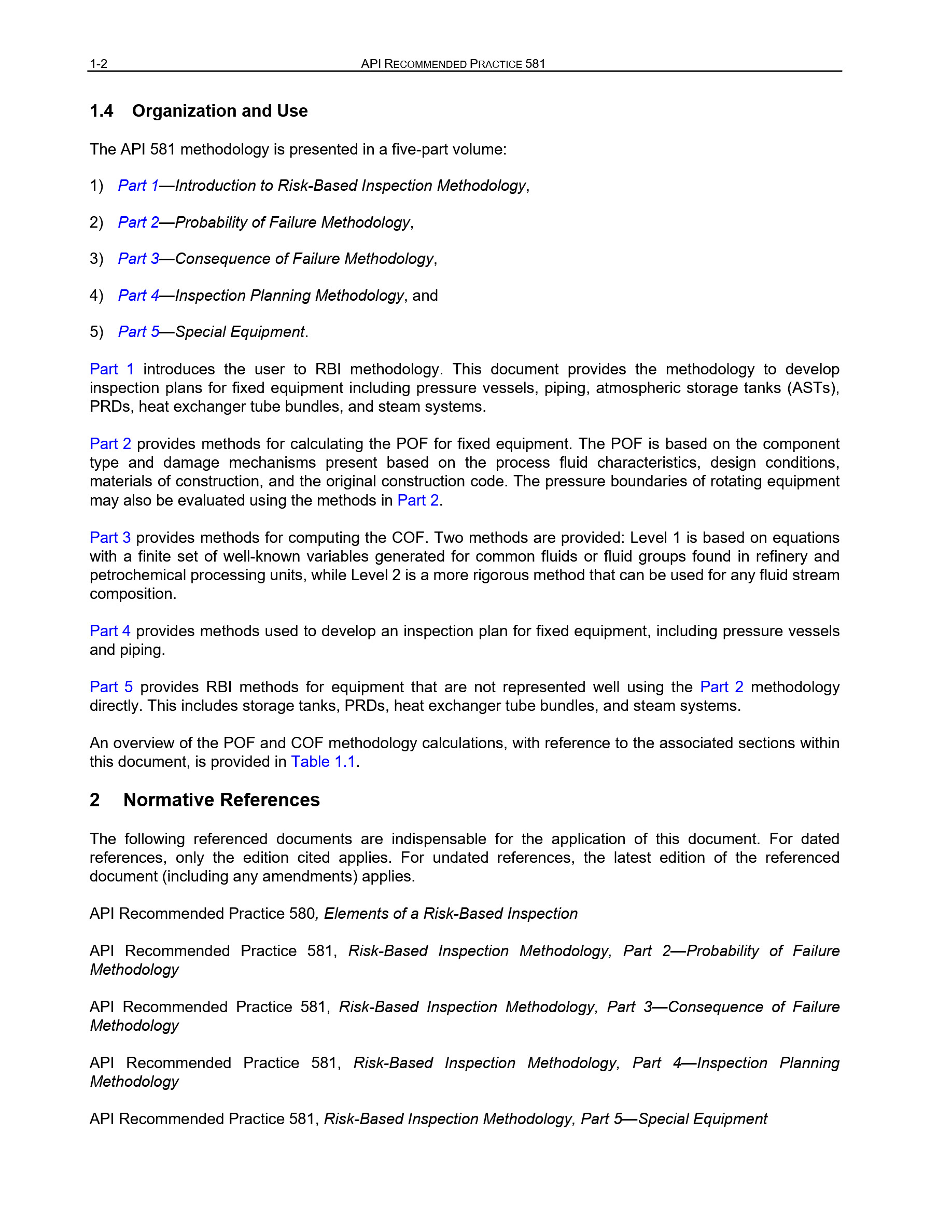 Cover preview — API RP 581 Risk-Based Inspection Methodology, Fourth Edition — Page 7