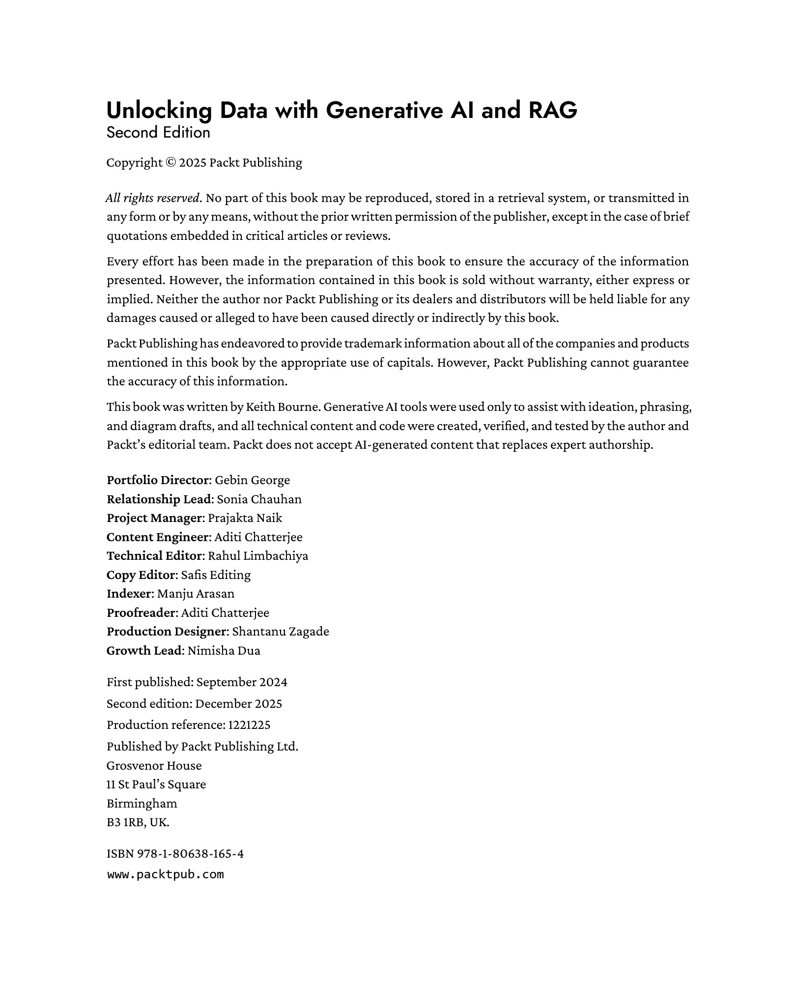 Cover preview — Unlocking Data with Generative AI and RAG: Learn AI agent fundamentals with RAG-powered memory, graph-based RAG, and intelligent recall 2nd Edition — Page 3
