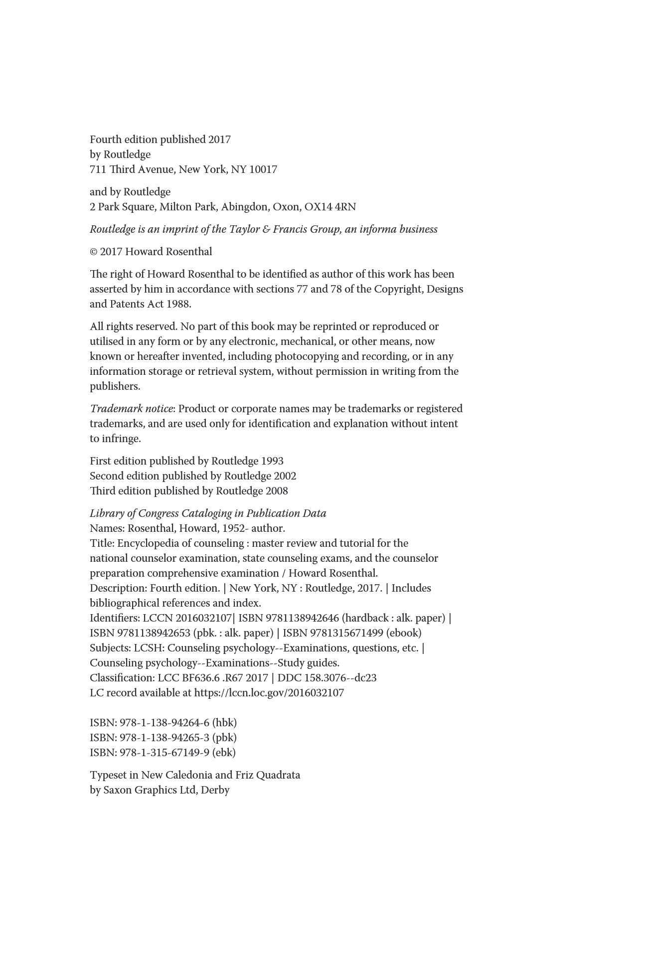 Cover preview — Encyclopedia of Counseling: Master Review and Tutorial for the National Counselor Examination, State Counseling Exams, and the Counselor Preparation Comprehensive Examination 4th Edition  — Page 5