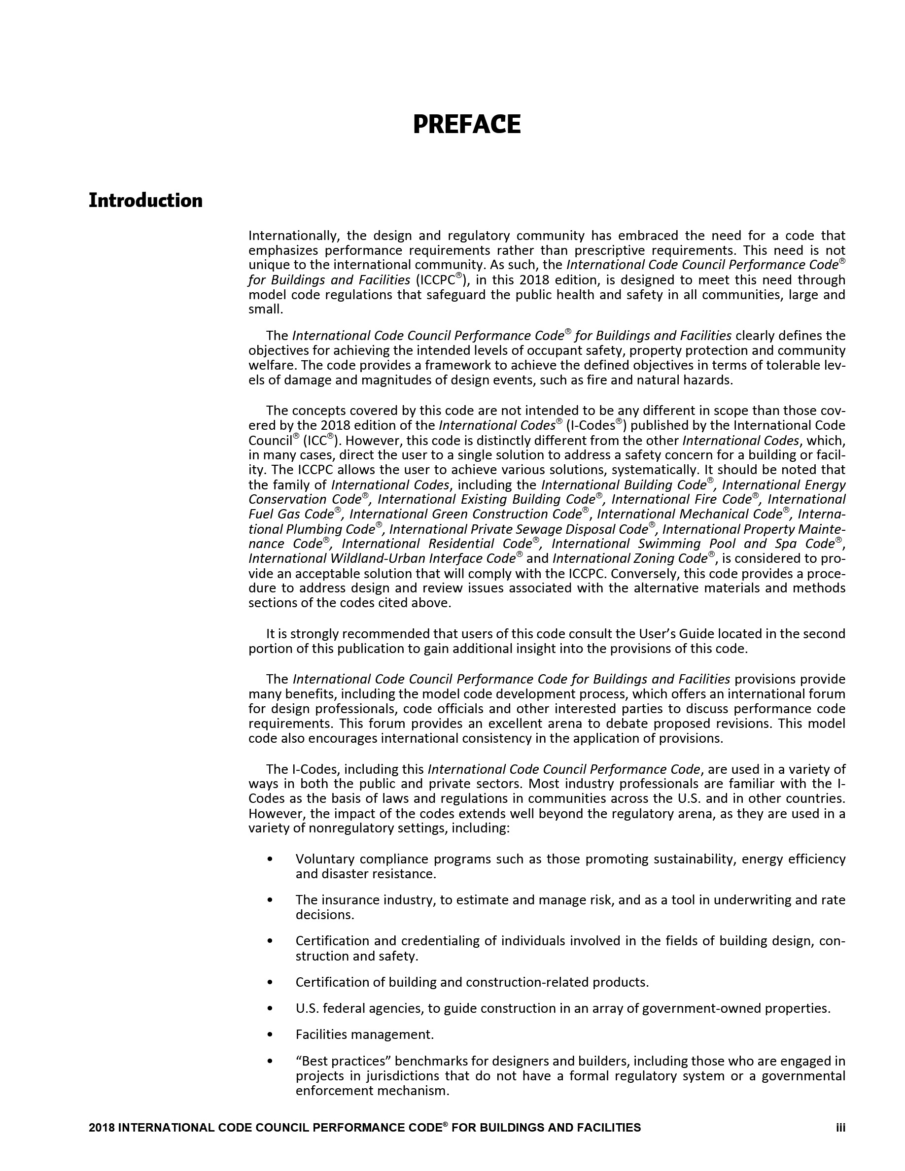 Cover preview — 2018 ICC Performance Code for Buildings and Facilities — Page 4