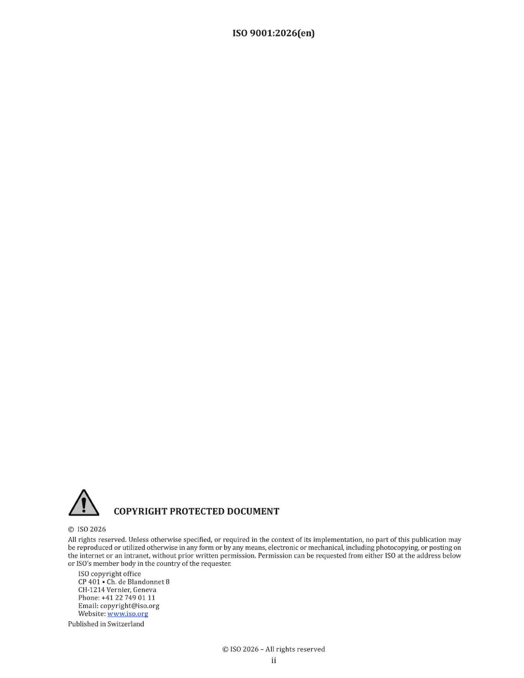 Cover preview — ISO 9001:2026 Quality Management Systems — Requirements — Page 2