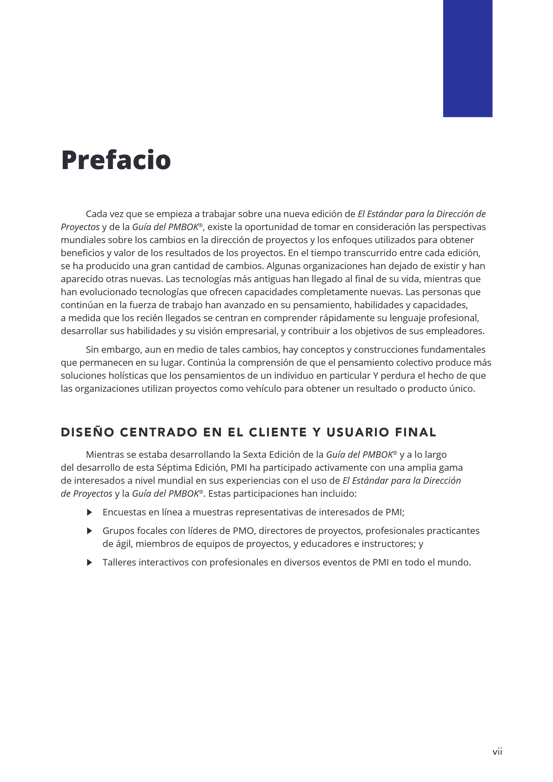 Cover preview —  A Guide to the Project Management Body of Knowledge (PMBOK® Guide) – Seventh Edition and The Standard for Project Management (SPANISH) (Spanish Edition) — Page 8