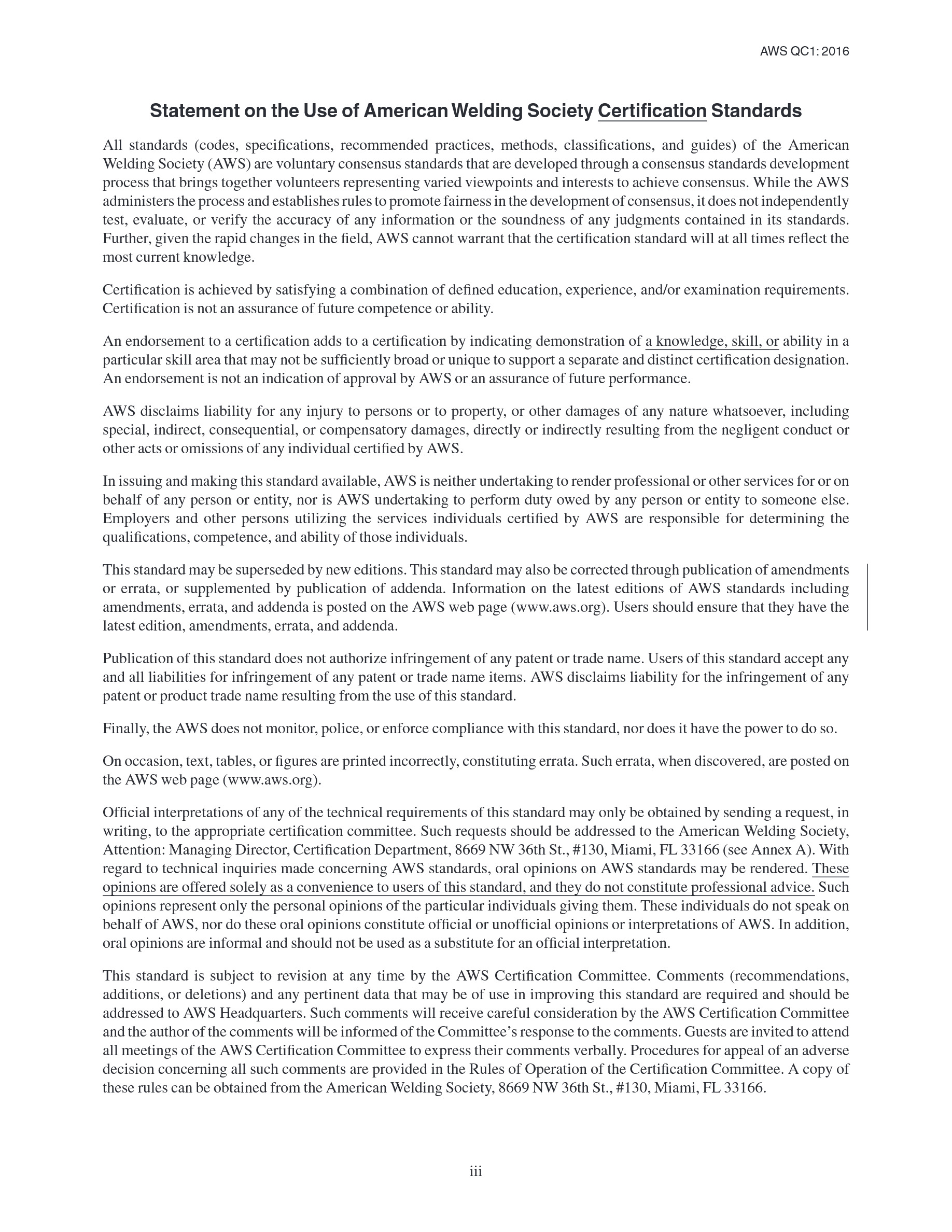 Cover preview — AWS QC1 Standard for AWS Certification of Welding Inspectors — Page 4