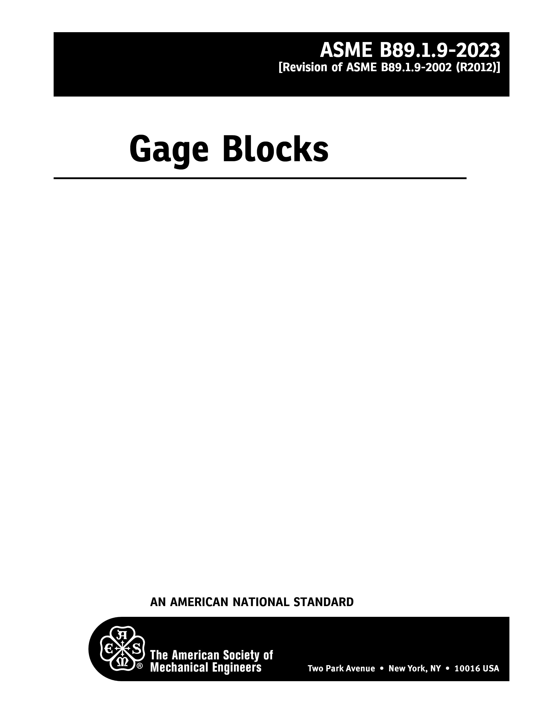 Cover preview — ASME B89.1.9-2023 Gage Blocks — Page 2