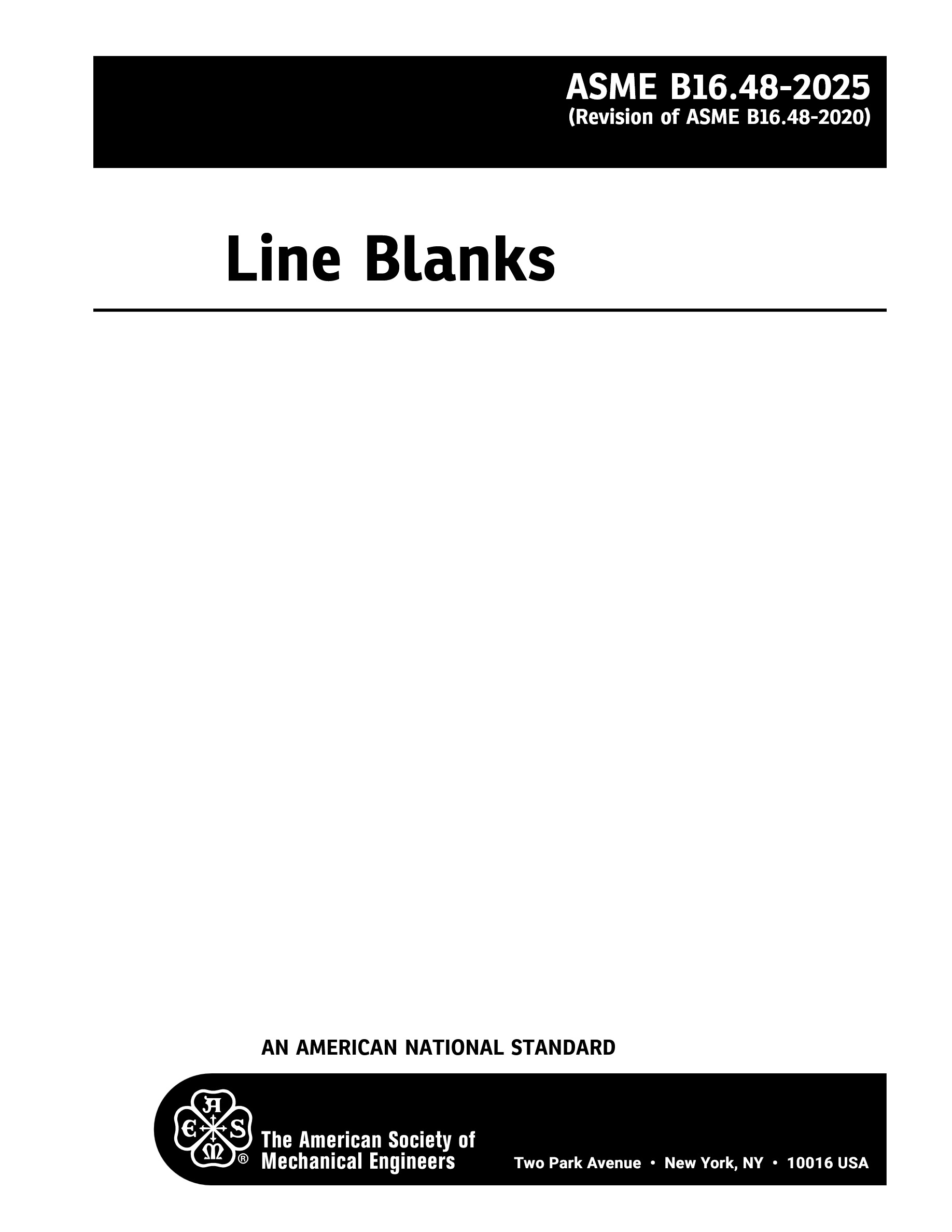 Cover preview — ASME B16.48-2025 Line Blanks — Page 2