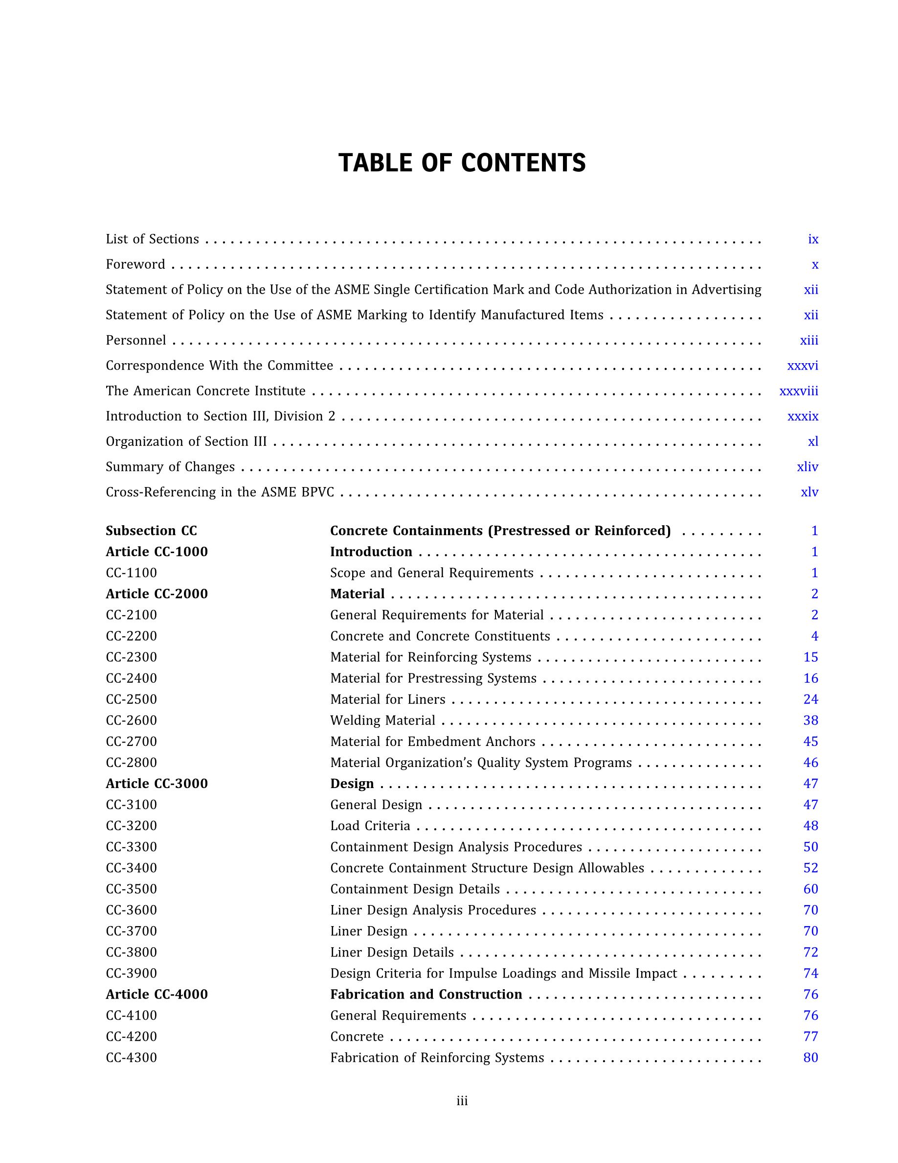 Cover preview — ASME BPVC.III.2-2025 Section III, Rules for Construction of Nuclear Facility Components, Division 2, Code for Concrete Containments — Page 5
