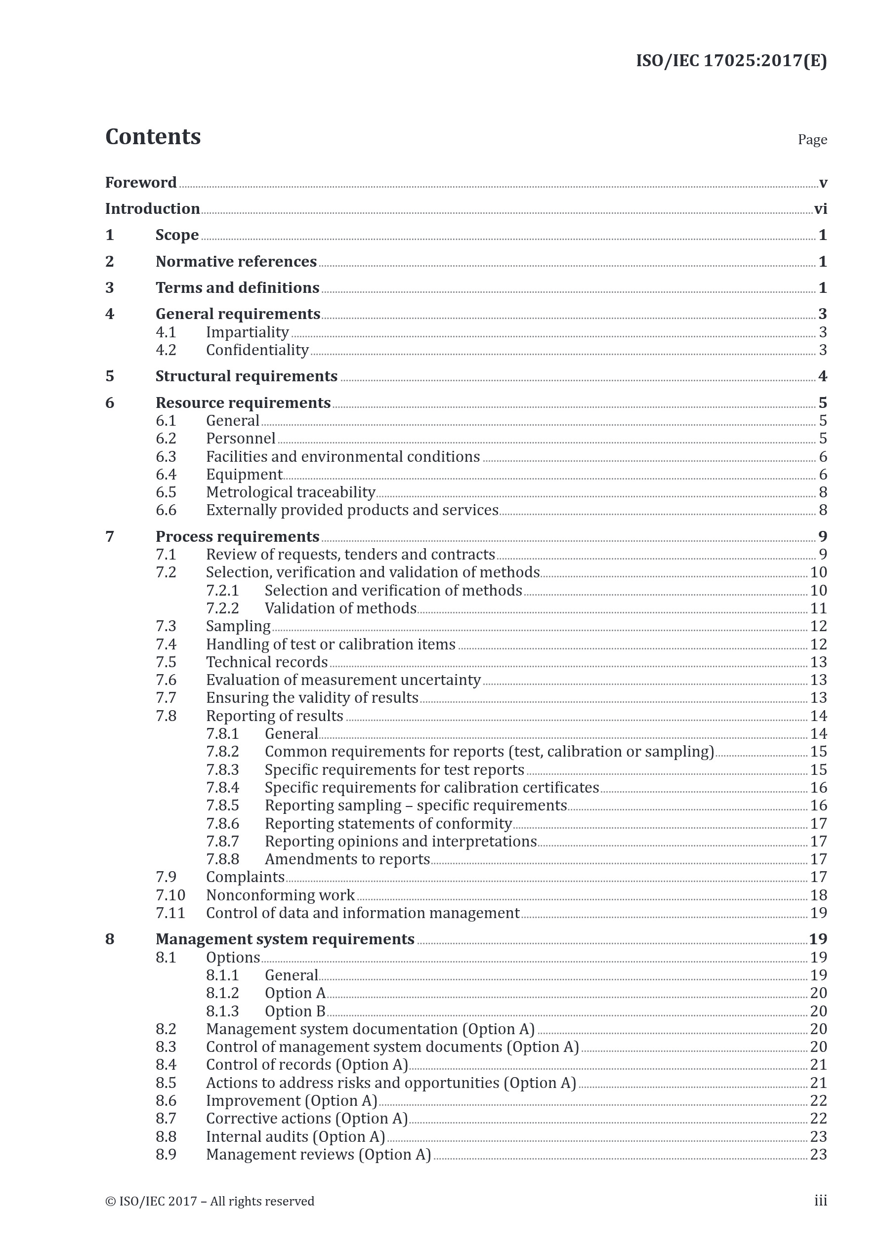 Cover preview — ISO/IEC 17025:2017 General Requirements for the Competence of Testing and Calibration Laboratories — Page 3