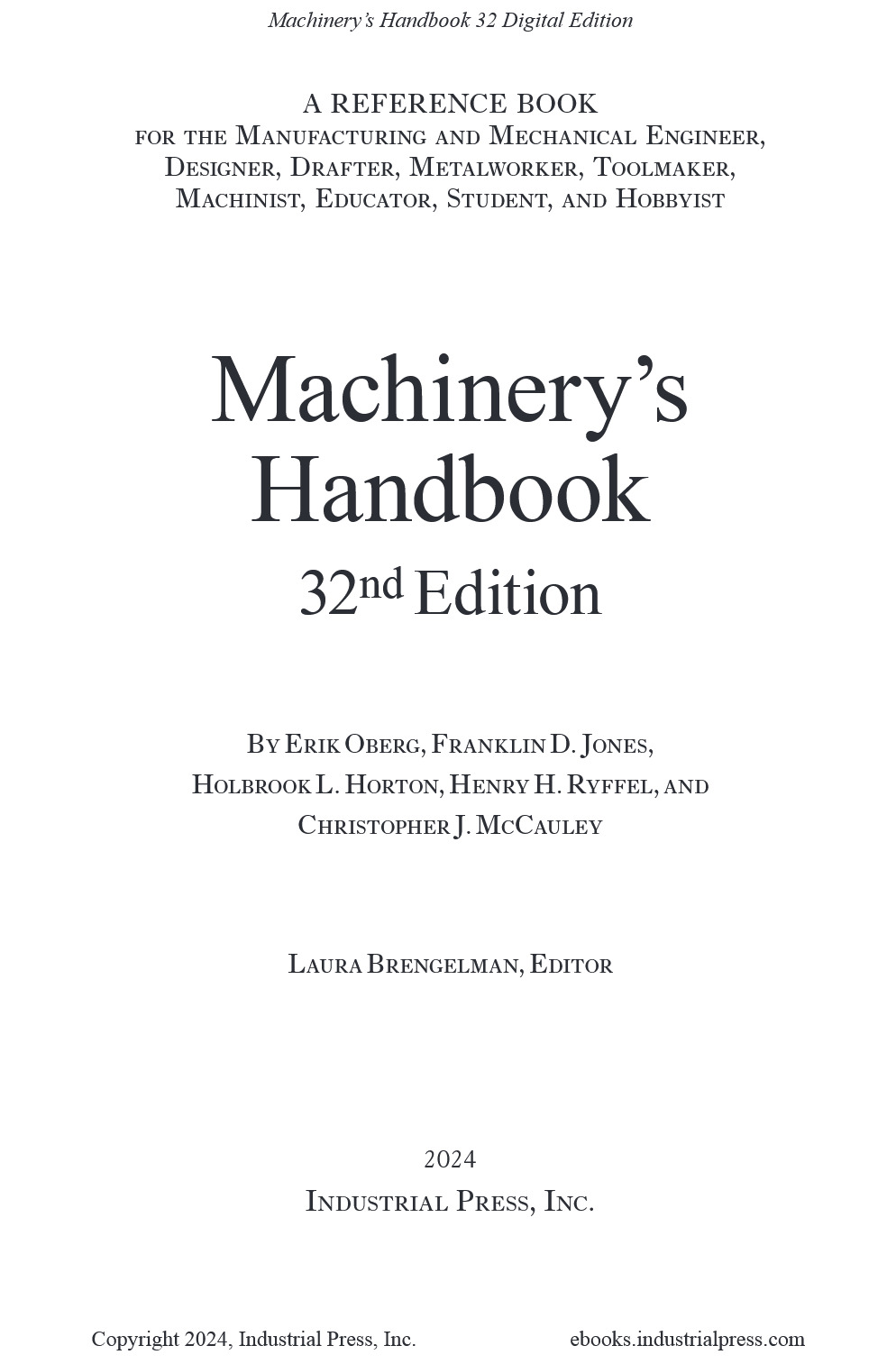 Cover preview — Machinery’s Handbook Toolbox, 32nd Edition  — Page 3
