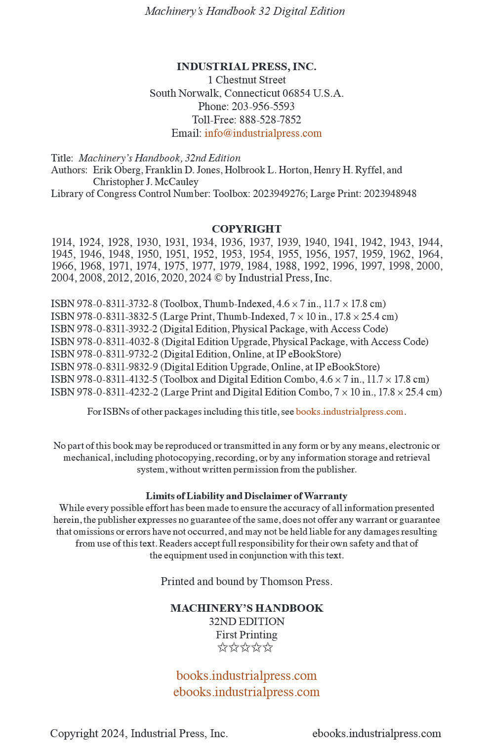 Cover preview — Machinery’s Handbook Toolbox, 32nd Edition  — Page 4