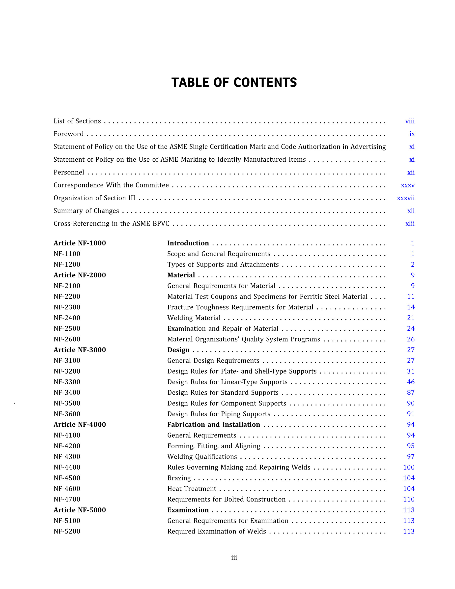Cover preview — ASME BPVC.III.1.NF-2025 Section III, Rules for Construction of Nuclear Facility Components, Division 1, Subsection NF, Supports — Page 5