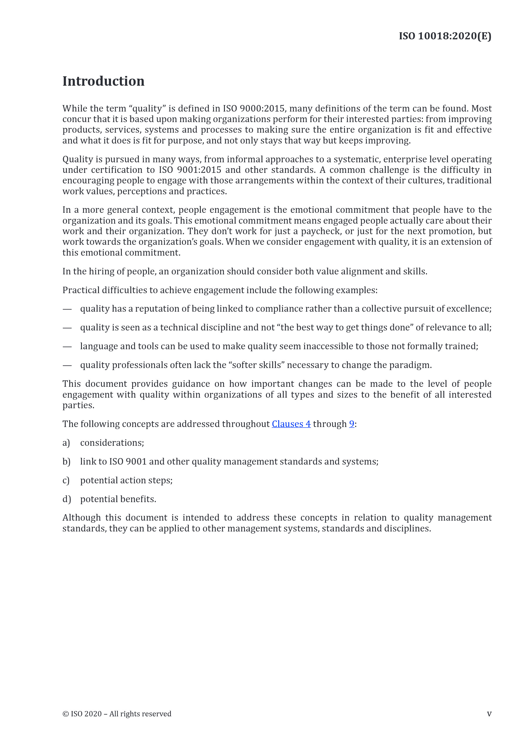 Cover preview — ISO 10018:2020 Quality Management — Guidance for People Engagement — Page 5