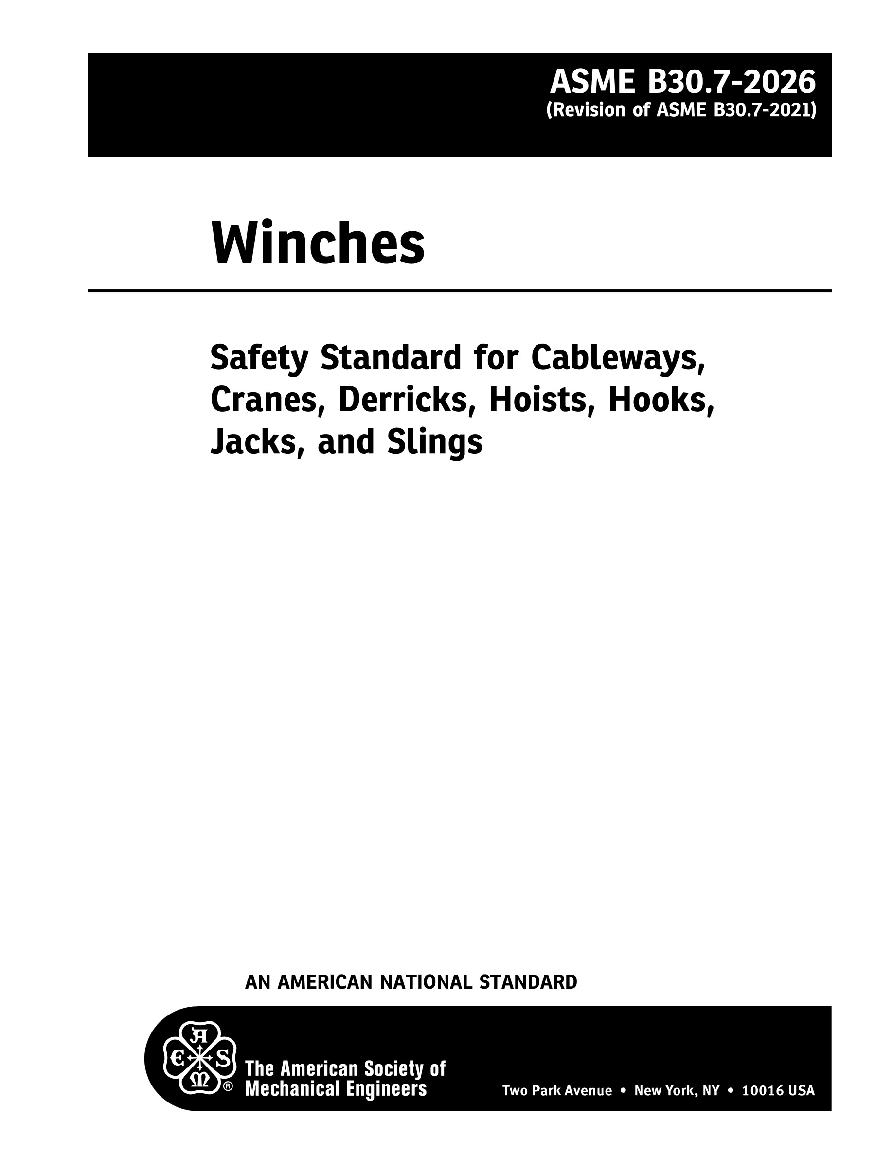 Cover preview — ASME B30.7-2026 Winches — Page 2