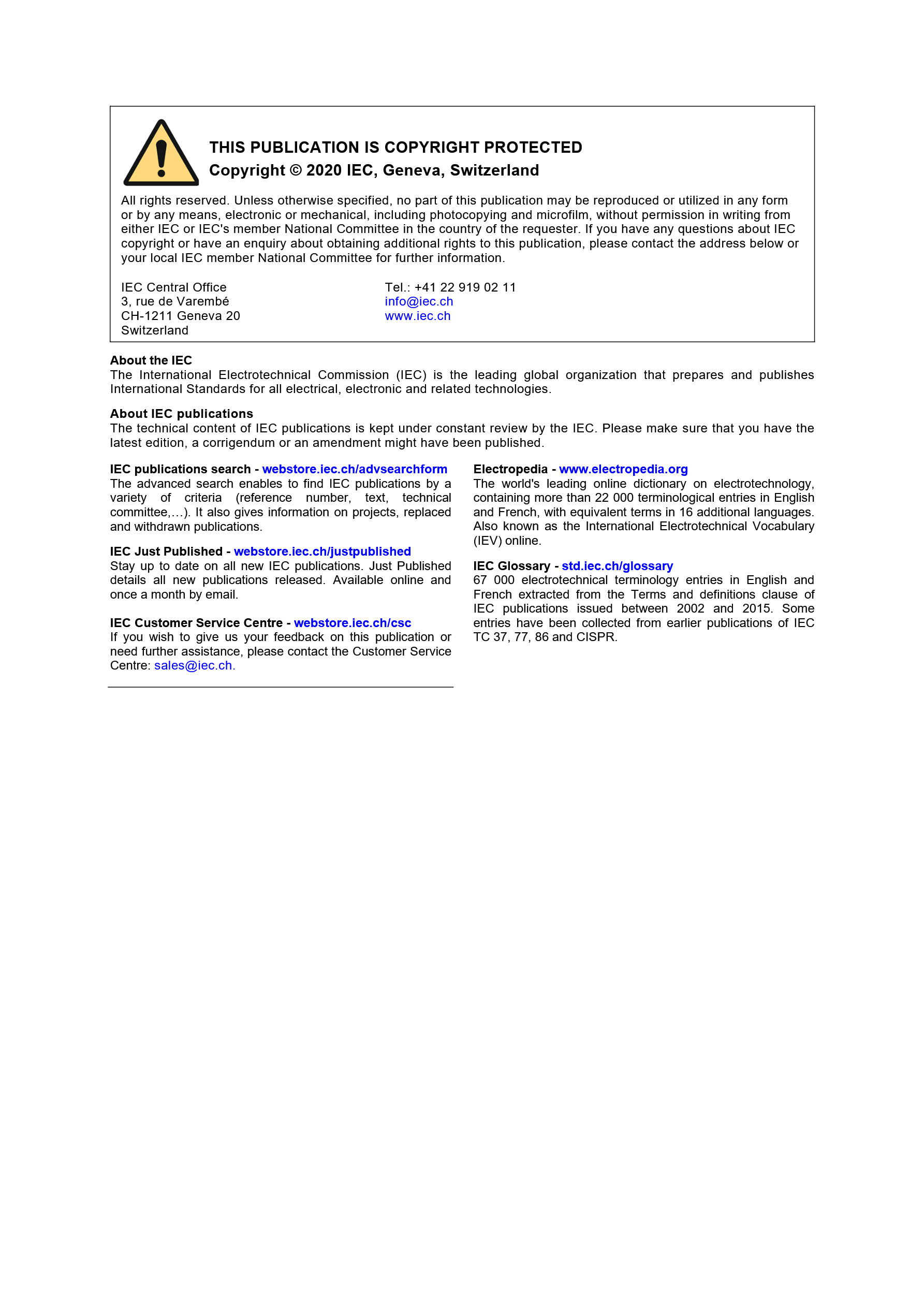 Cover preview — IEC 60601-1 Ed. 3.2 en:2020 Medical electrical equipment - Part 1: General requirements for basic safety and essential performance CONSOLIDATED EDITION — Page 2