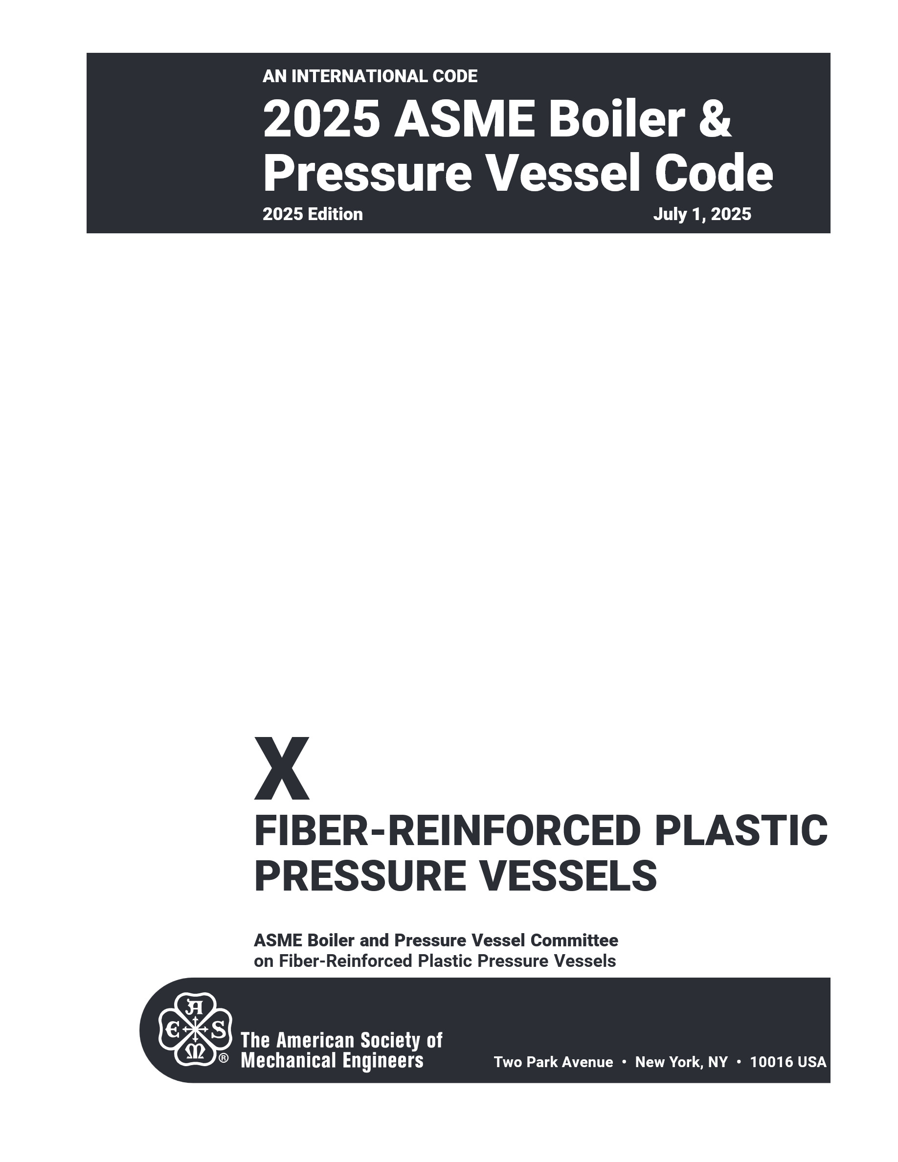 Cover preview — ASME BPVC.X-2025 Section X, Fiber-Reinforced Plastic Pressure Vessels — Page 3