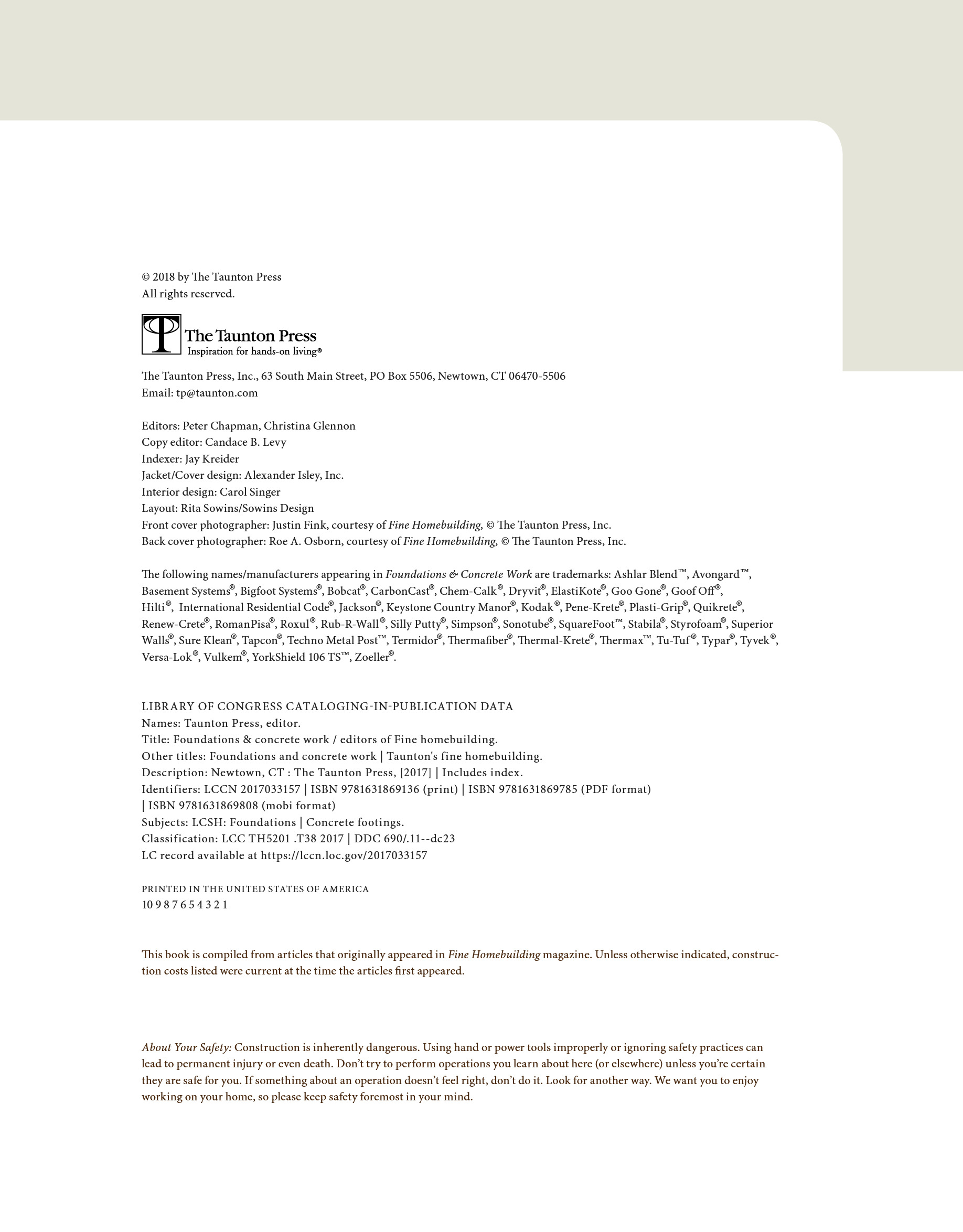Cover preview — Foundations & Concrete Work: Revised and Updated (For Pros by Pros) — Page 3