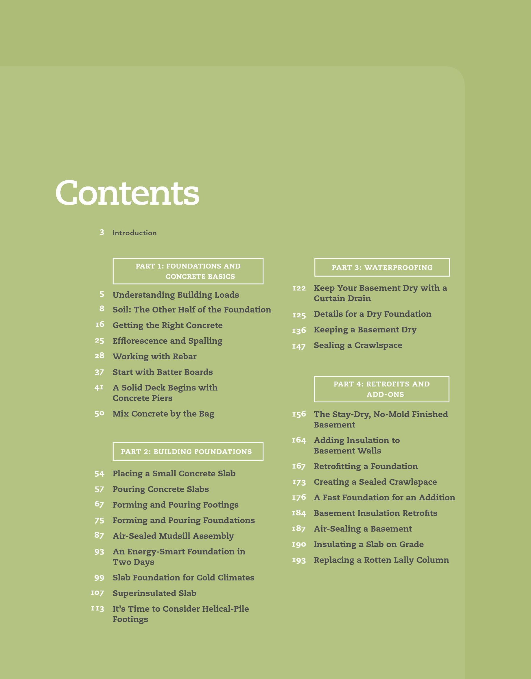 Cover preview — Foundations & Concrete Work: Revised and Updated (For Pros by Pros) — Page 5
