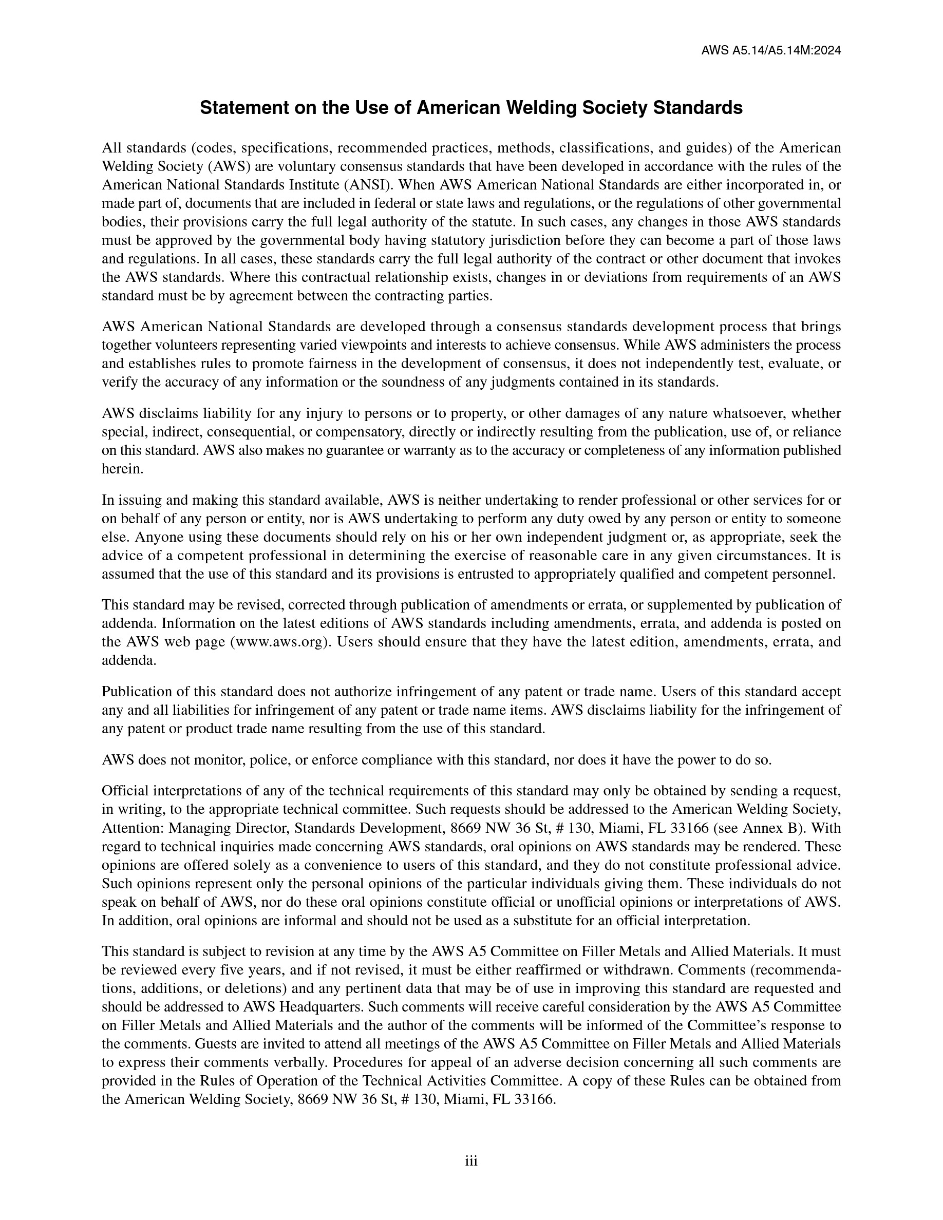 Cover preview — AWS A5.14/A5.14M:2026 Specification for Nickel and Nickel-Alloy Bare Welding Electrodes and Rods — Page 4