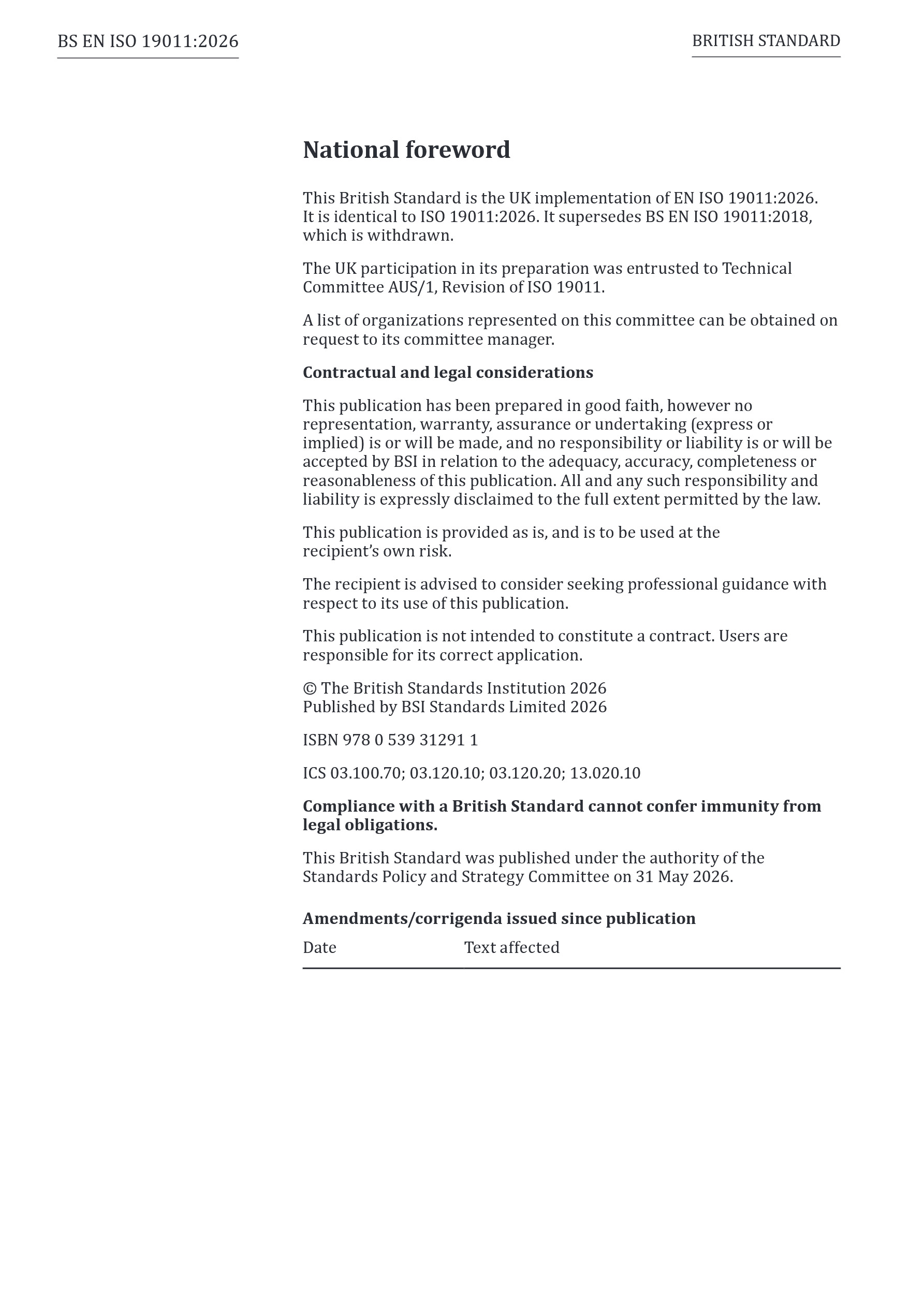 Cover preview — BS EN ISO 19011 - 2026 Guidelines for auditing management systems — Page 2