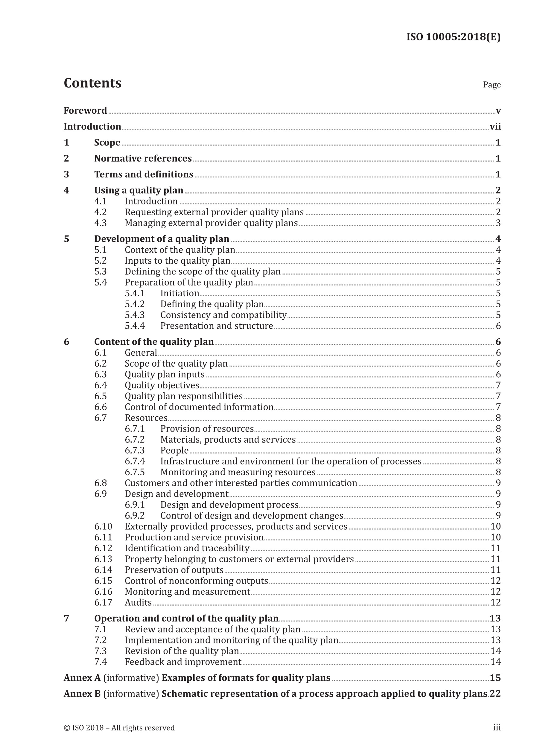 Cover preview — ISO 10005:2018 Quality Management — Guidelines for Quality Plans — Page 3