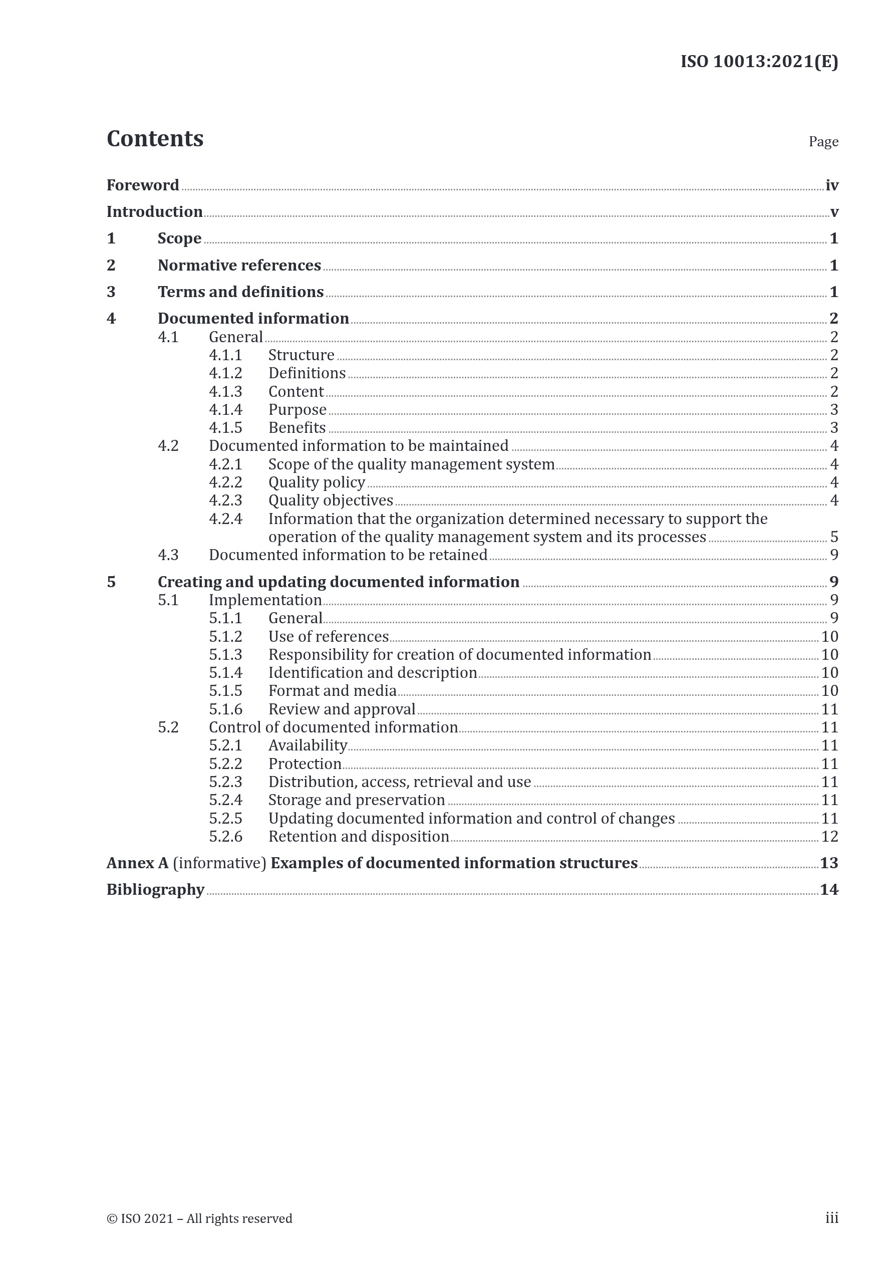 Cover preview — ISO 10013:2021 Quality Management Systems — Guidance for Documented Information — Page 3