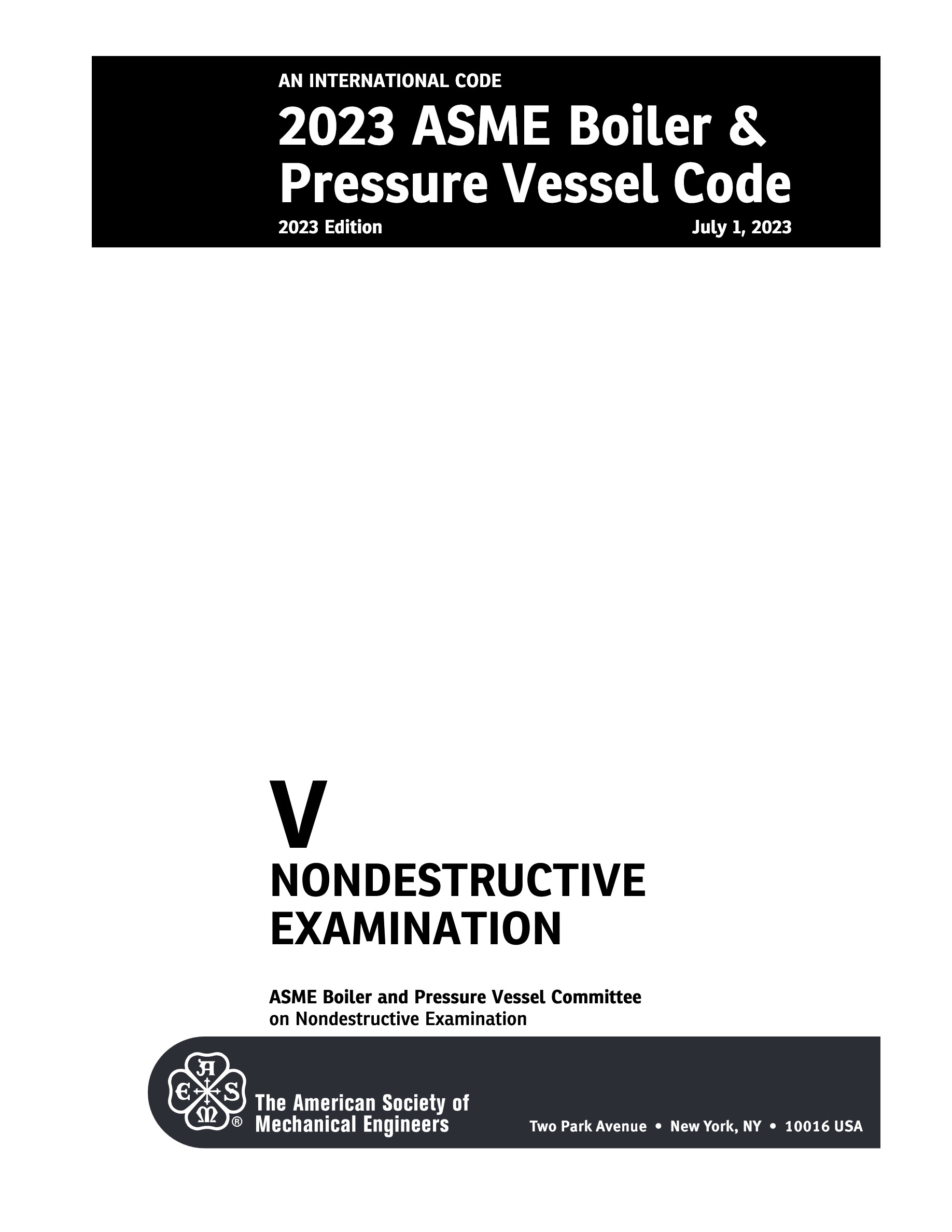 Cover preview — ASME BPVC.V-2023 Boiler and Pressure Vessel Code, Section V: Nondestructive Examination — Page 3