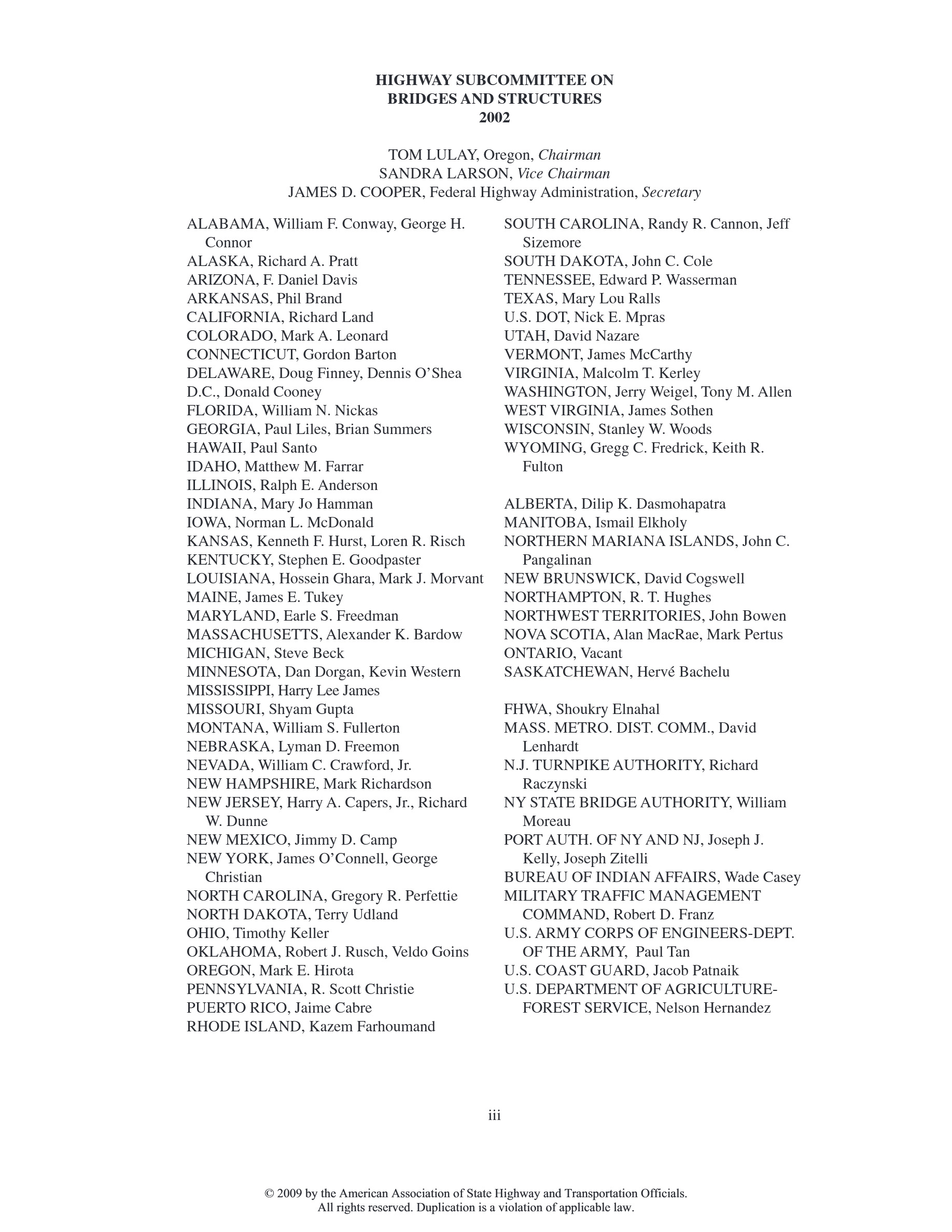 Cover preview — AASHTO HB-17 Standard Specifications for Highway Bridges, 17th Edition — Page 3
