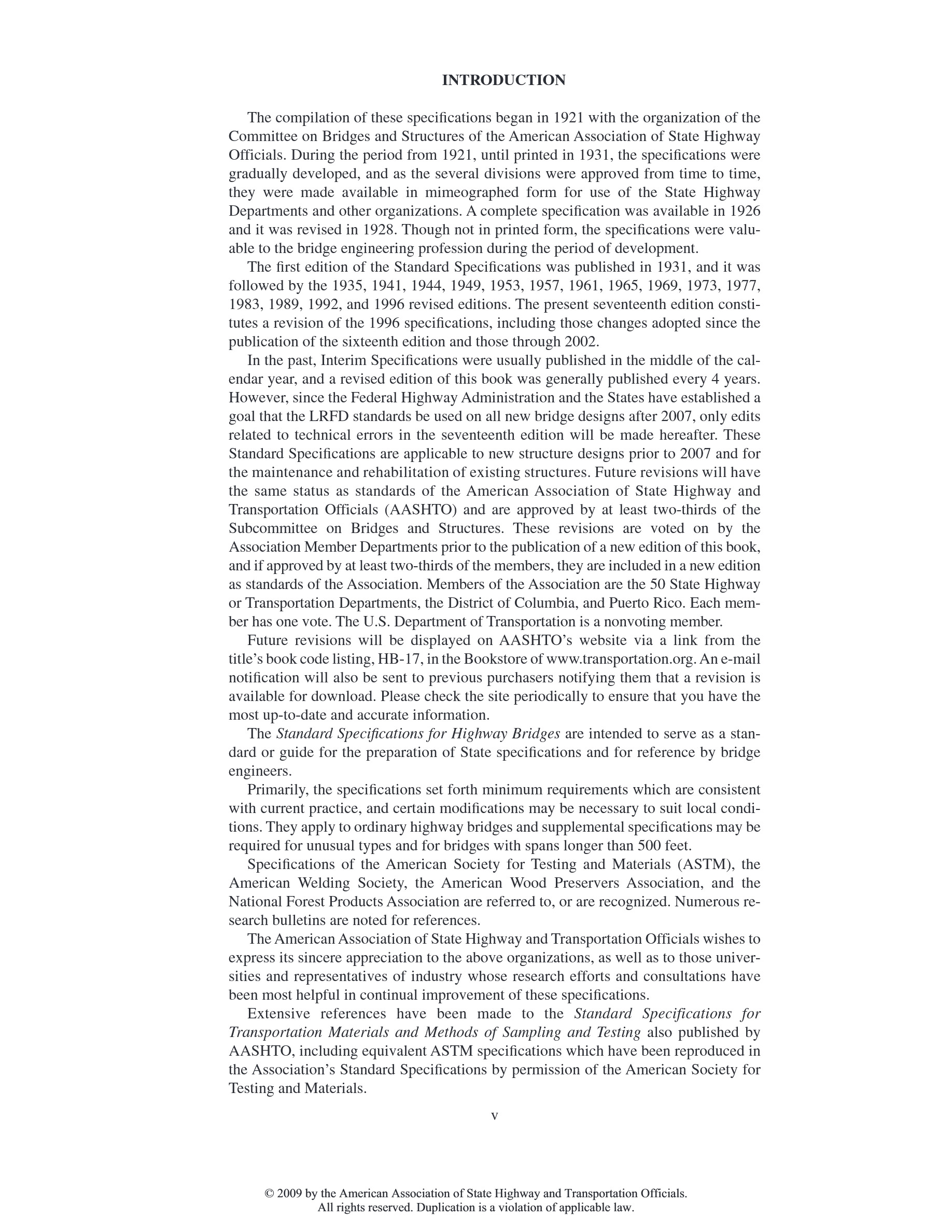 Cover preview — AASHTO HB-17 Standard Specifications for Highway Bridges, 17th Edition — Page 5