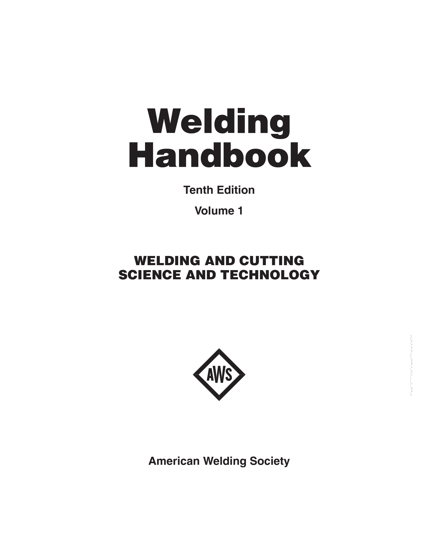 Cover preview — AWS WHB-1.10 Welding and Cutting Science and Technology, Volume 1 — Tenth Edition — Page 4