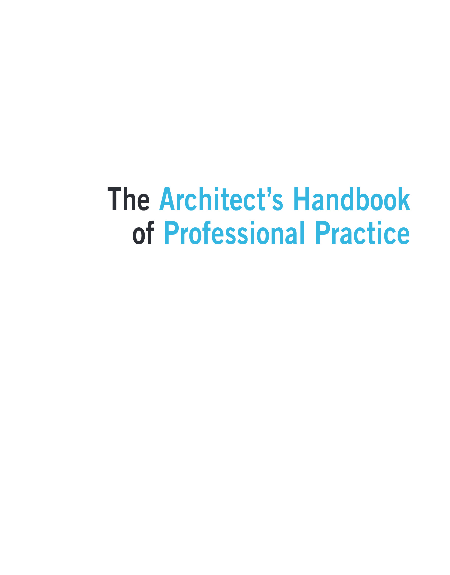 Cover preview — The Architect's Handbook of Professional Practice 15th Edition — Page 3