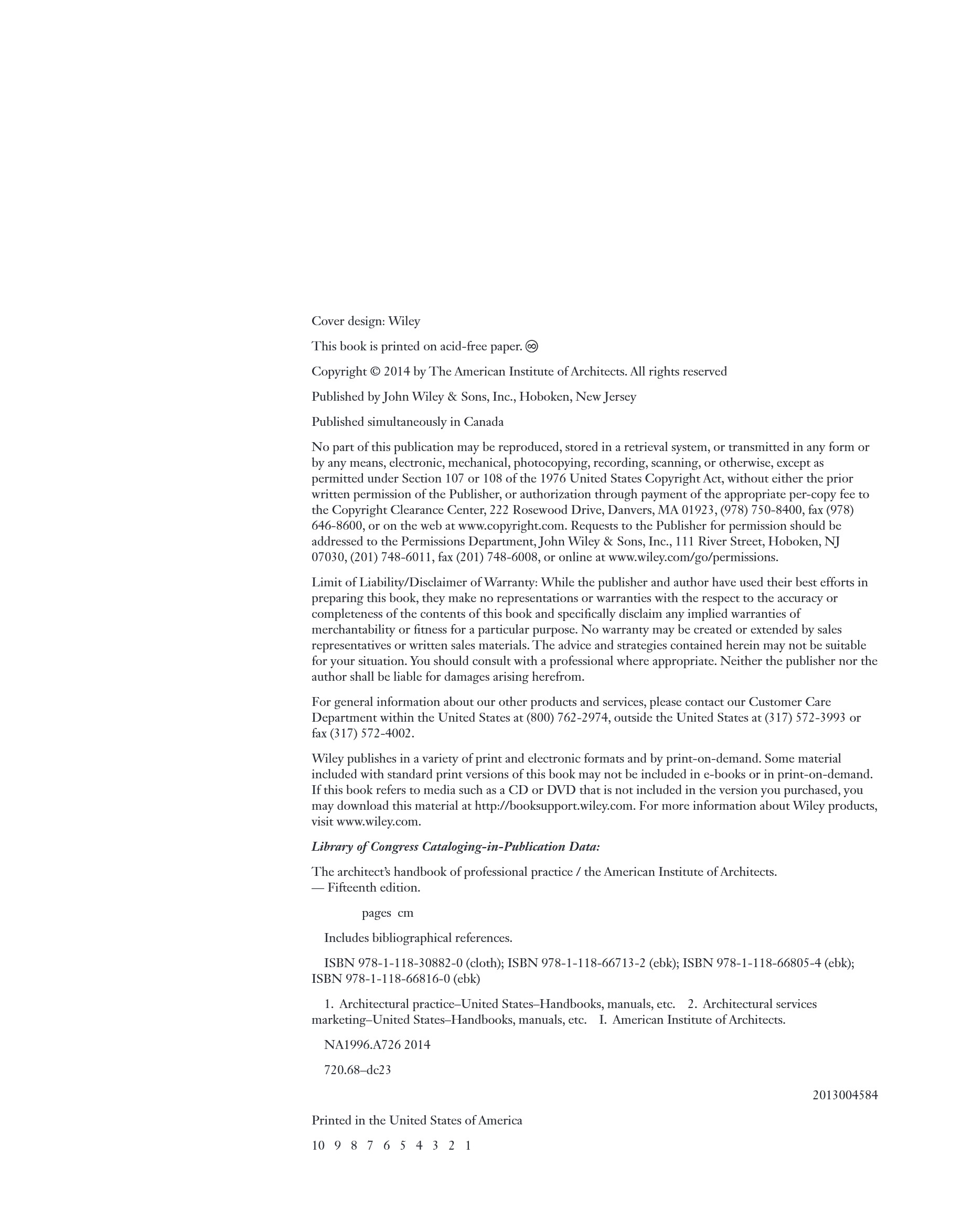 Cover preview — The Architect's Handbook of Professional Practice 15th Edition — Page 6