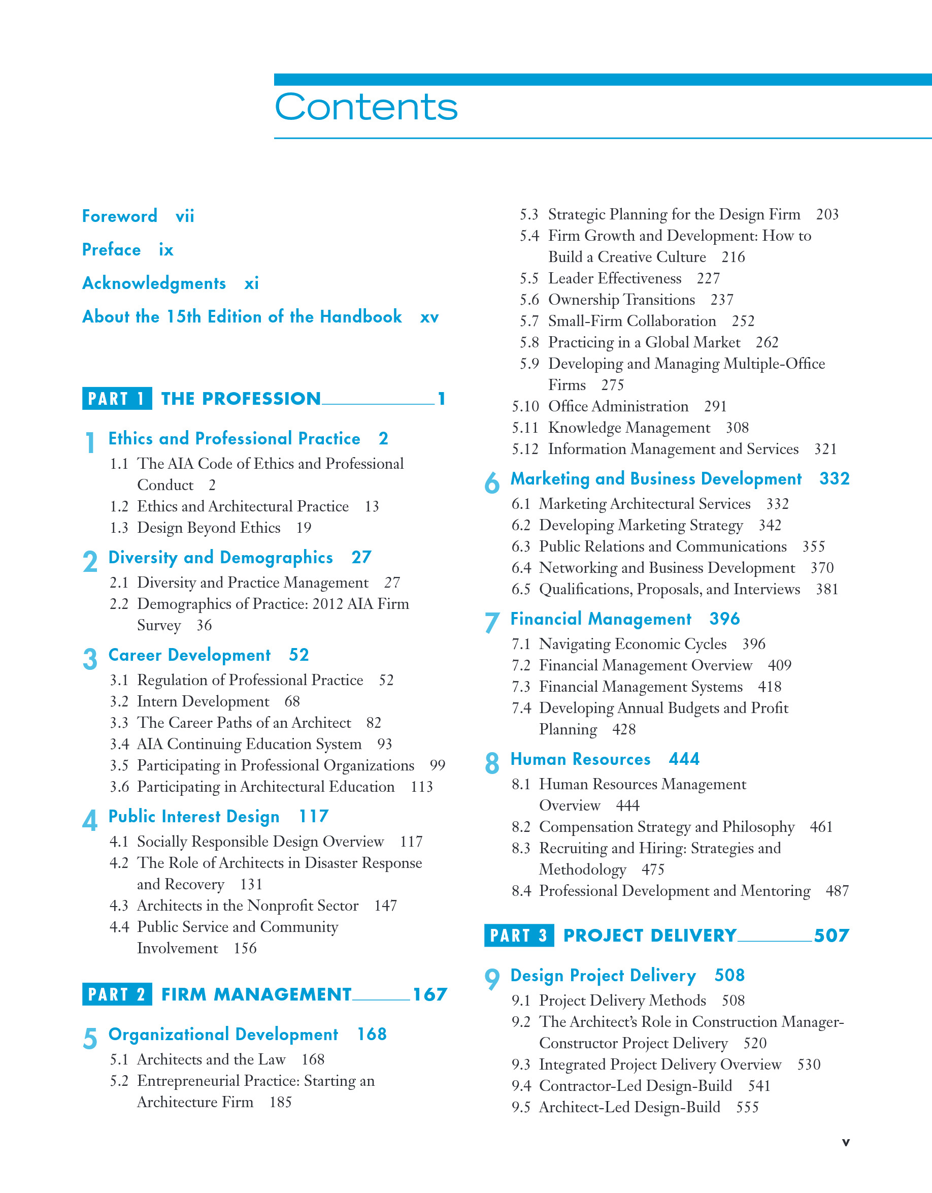 Cover preview — The Architect's Handbook of Professional Practice 15th Edition — Page 7