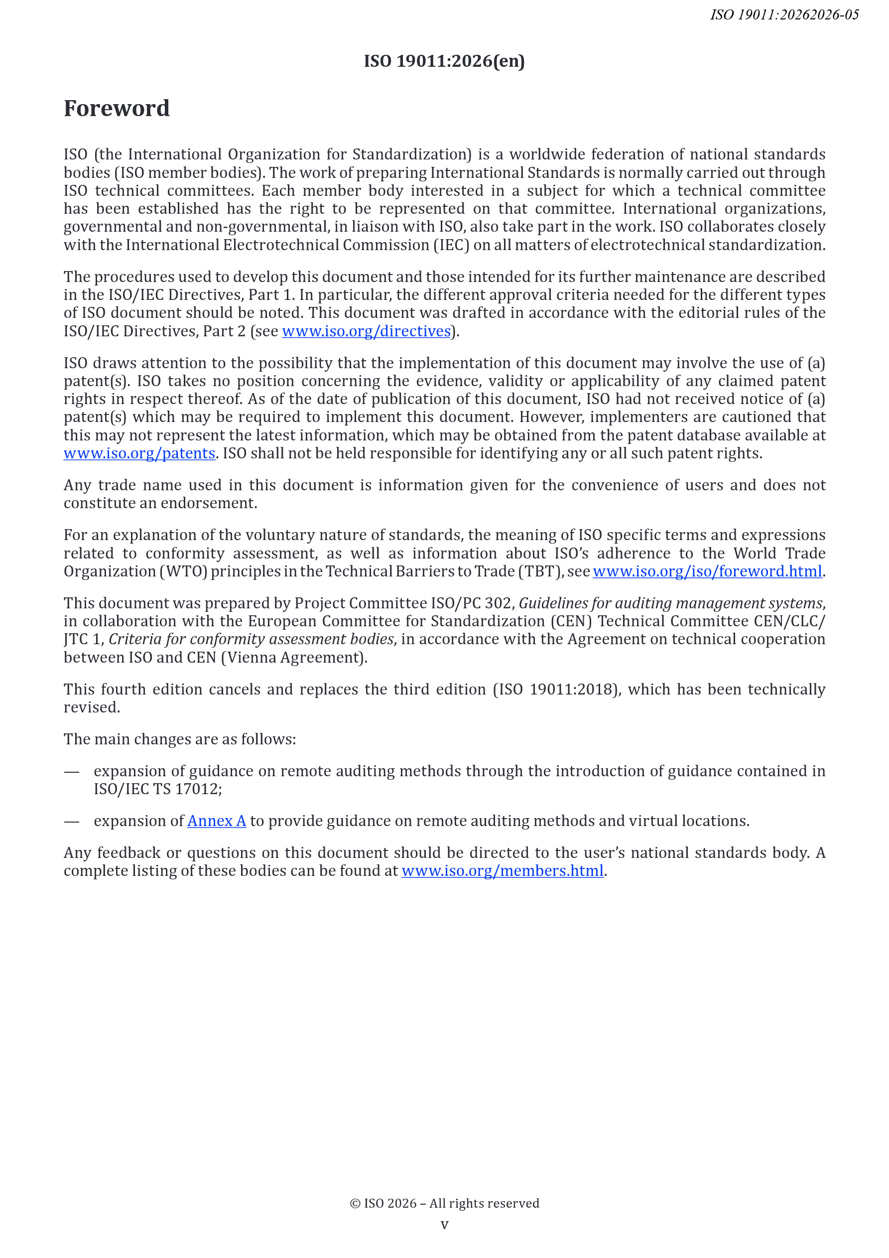 Cover preview — ISO 19011:2026 Guidelines for Auditing Management Systems — Page 5