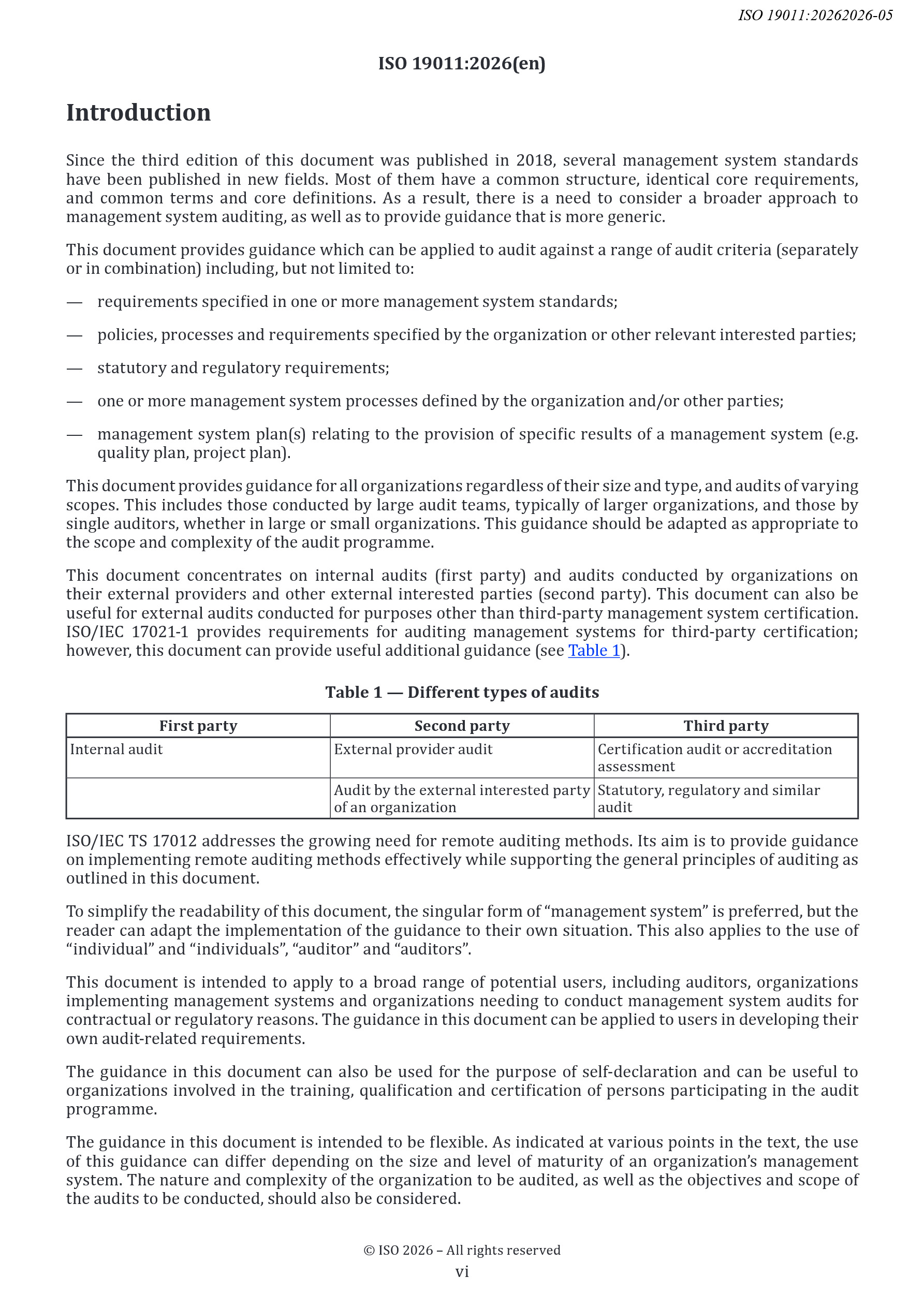Cover preview — ISO 19011:2026 Guidelines for Auditing Management Systems — Page 6