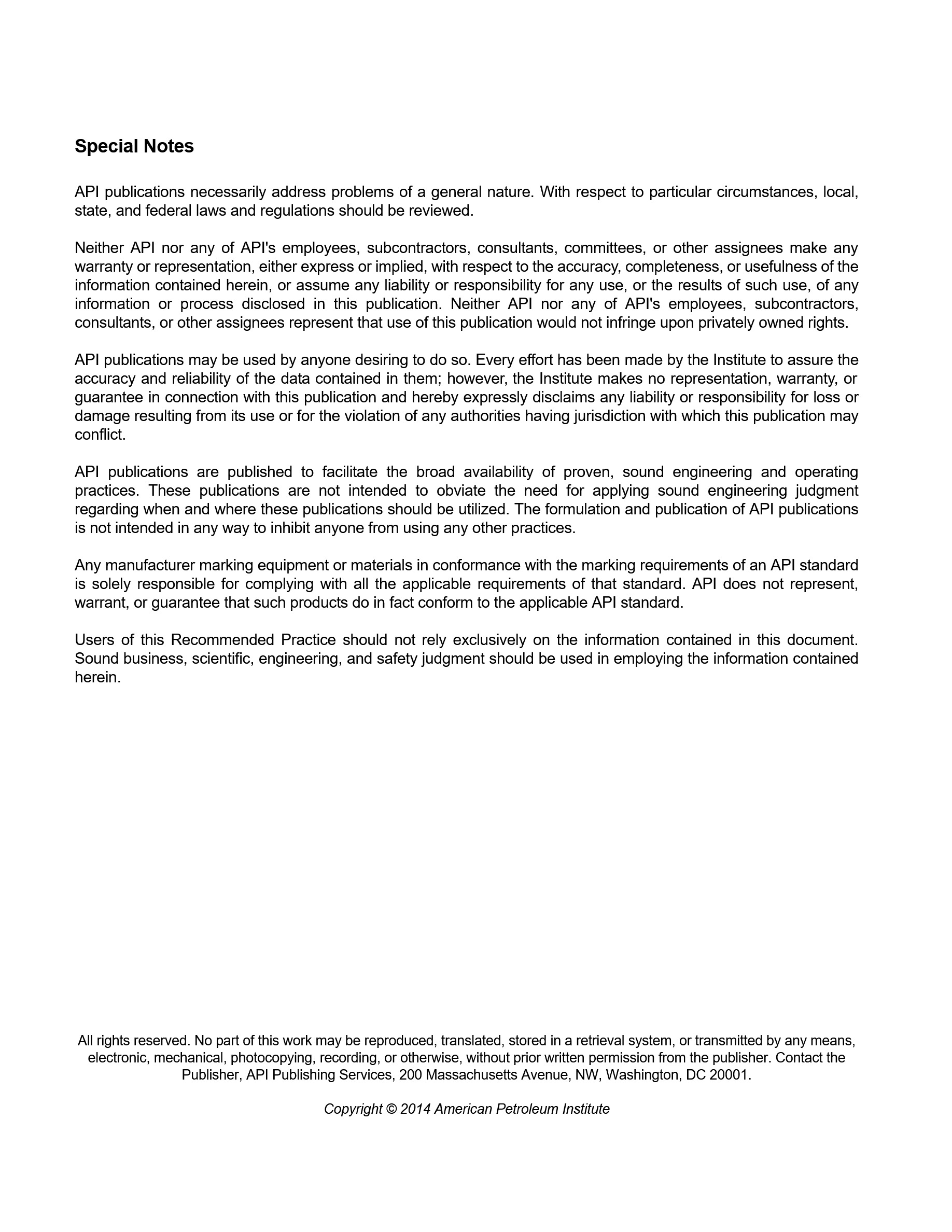 Cover preview — API RP 1172 (R2026) Recommended Practice for Construction Parallel to Existing Underground Transmission Pipelines, First Edition — Page 2