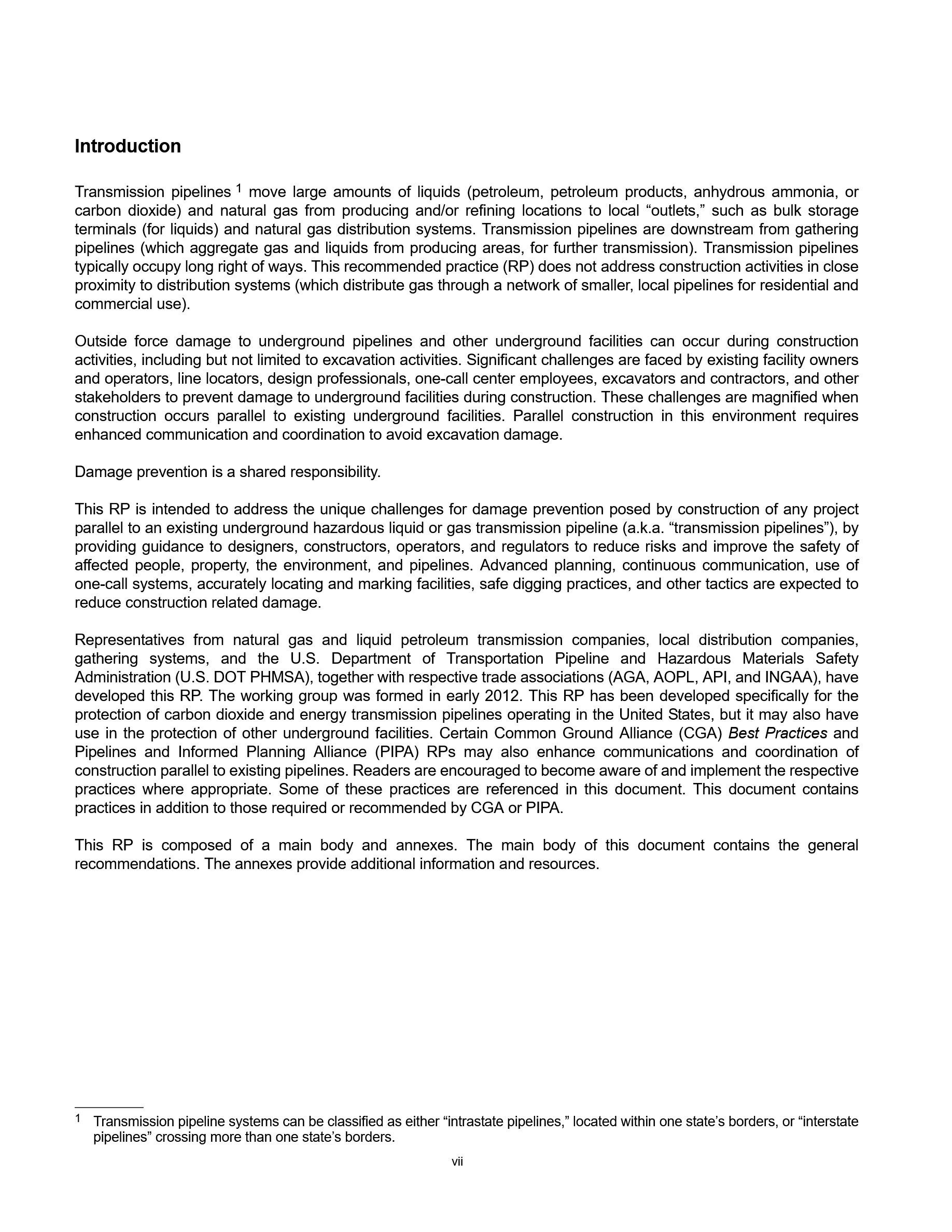 Cover preview — API RP 1172 (R2026) Recommended Practice for Construction Parallel to Existing Underground Transmission Pipelines, First Edition — Page 7