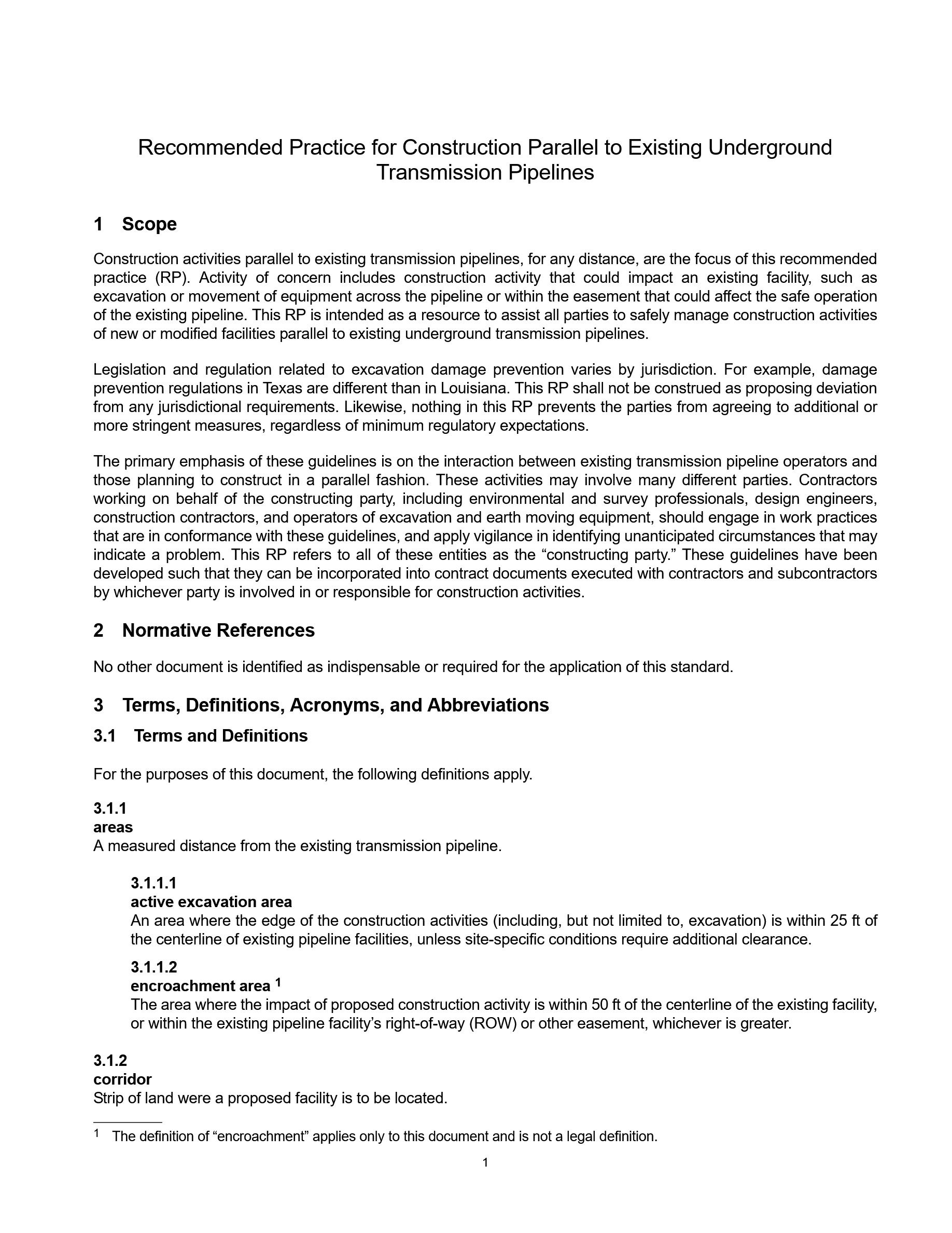 Cover preview — API RP 1172 (R2026) Recommended Practice for Construction Parallel to Existing Underground Transmission Pipelines, First Edition — Page 9