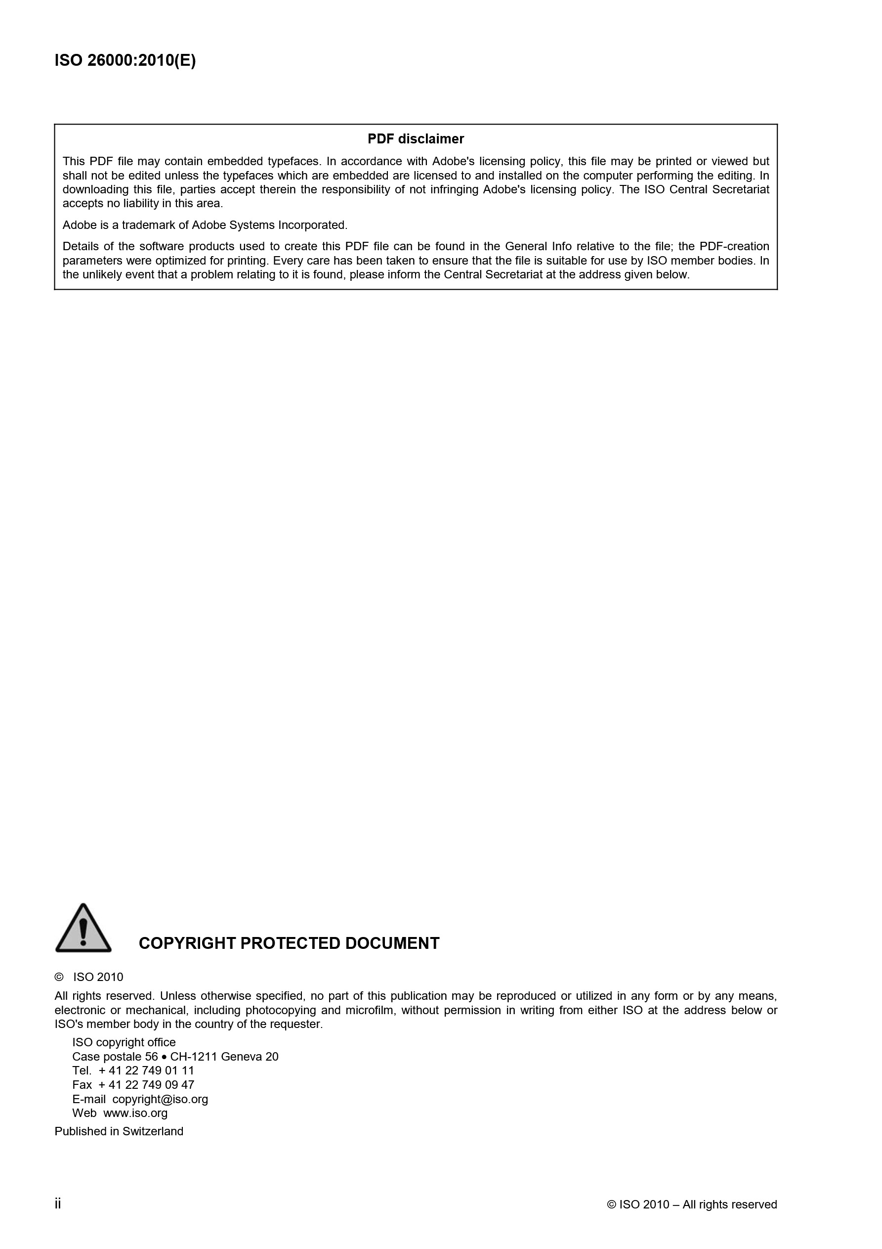 Cover preview — ISO 26000:2010 Guidance on social responsibility — Page 2
